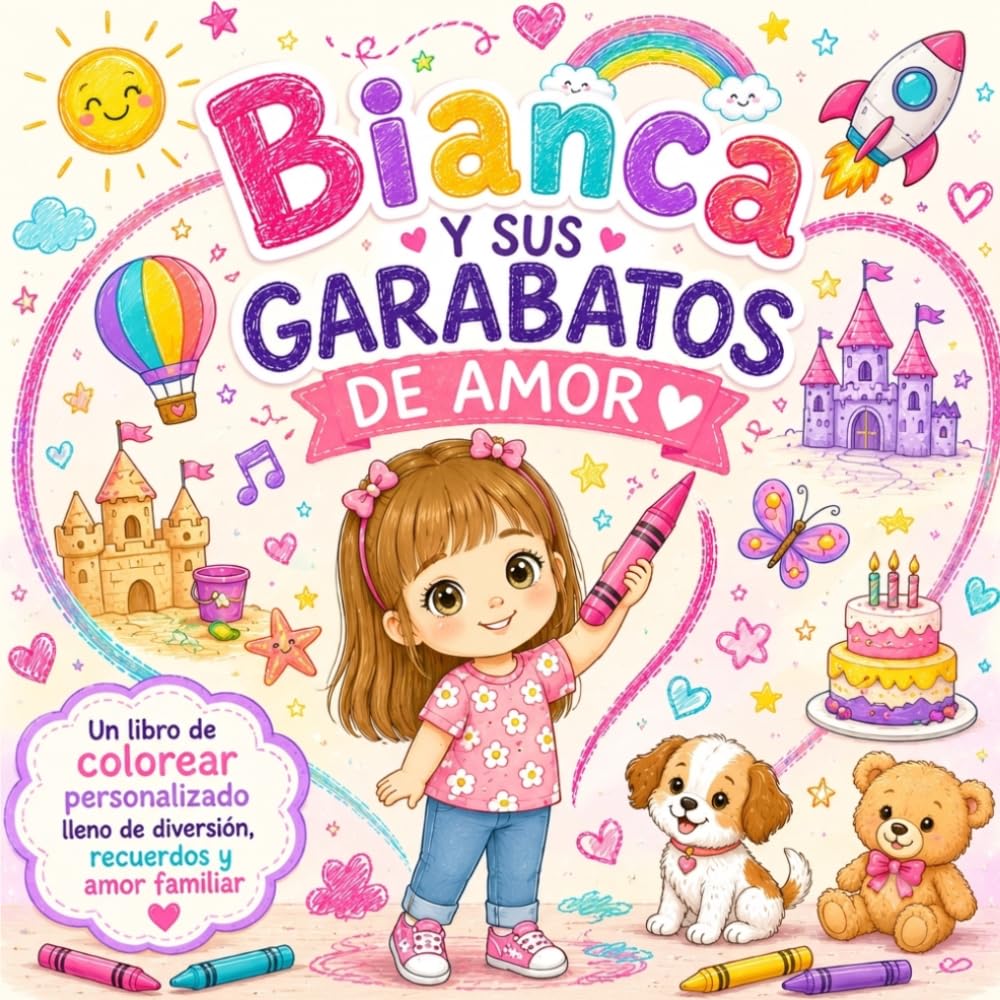 BIANCA Y SUS GARABATOS DE AMOR: Un libro de colorear personalizado lleno de diversión, recuerdos y amor familiar