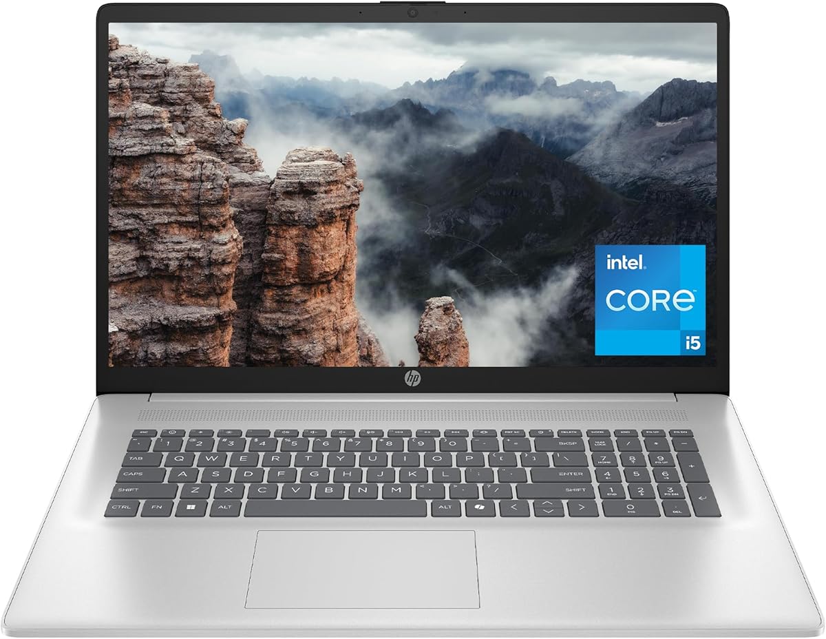 HP 17.3 inch Laptop, FHD Display, Intel Core i5-1334U, 16 GB RAM, 512 GB SSD, Intel Iris Xe Graphics, Windows 11 Home, Natural Silver, 17-cn3399nr