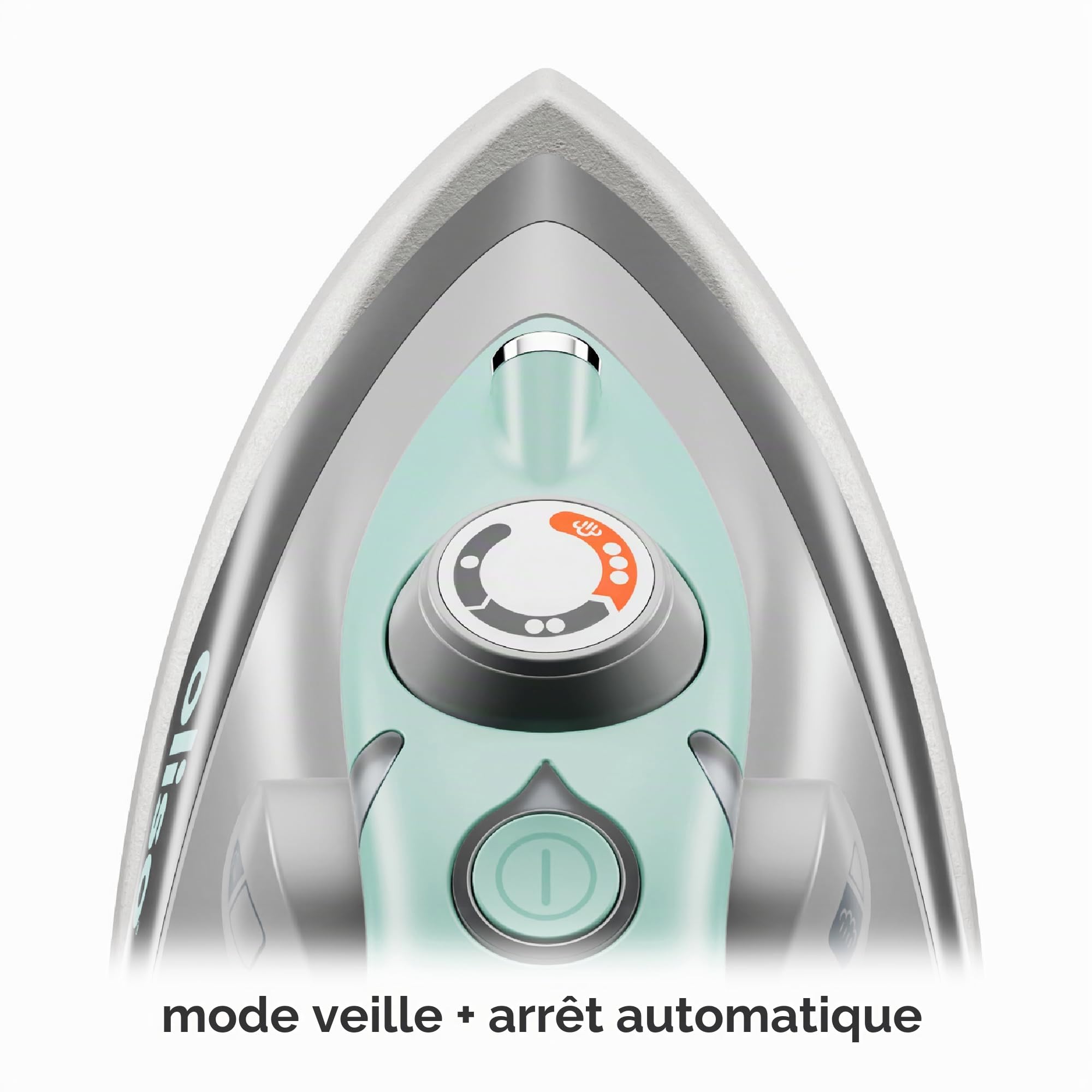 oliso M3Pro Textile Compact Fabric Project Fer à vapeur avec Solemate Protection de la plaque chauffantepeur avec Solemate Hot Iron Rest, Aqua