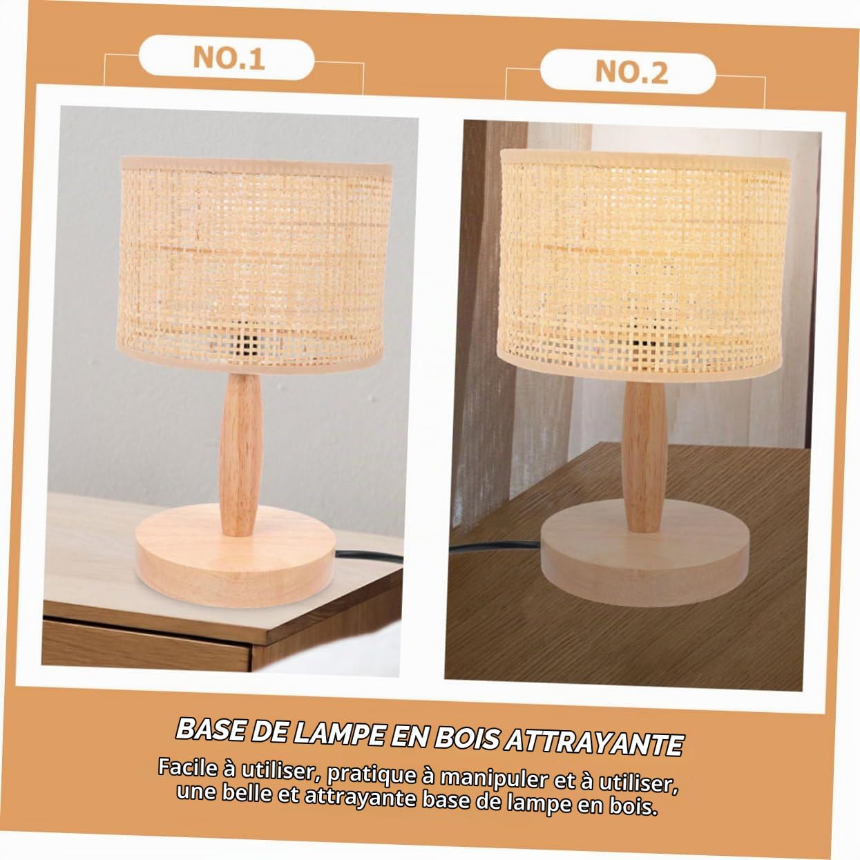 Uonlytech Pieds De Lampe En Bois Massif 3 Pièces Bases De Lampe De Table Rondes Pour De Nuit Accessoires Pour Salon Chambre Bureau