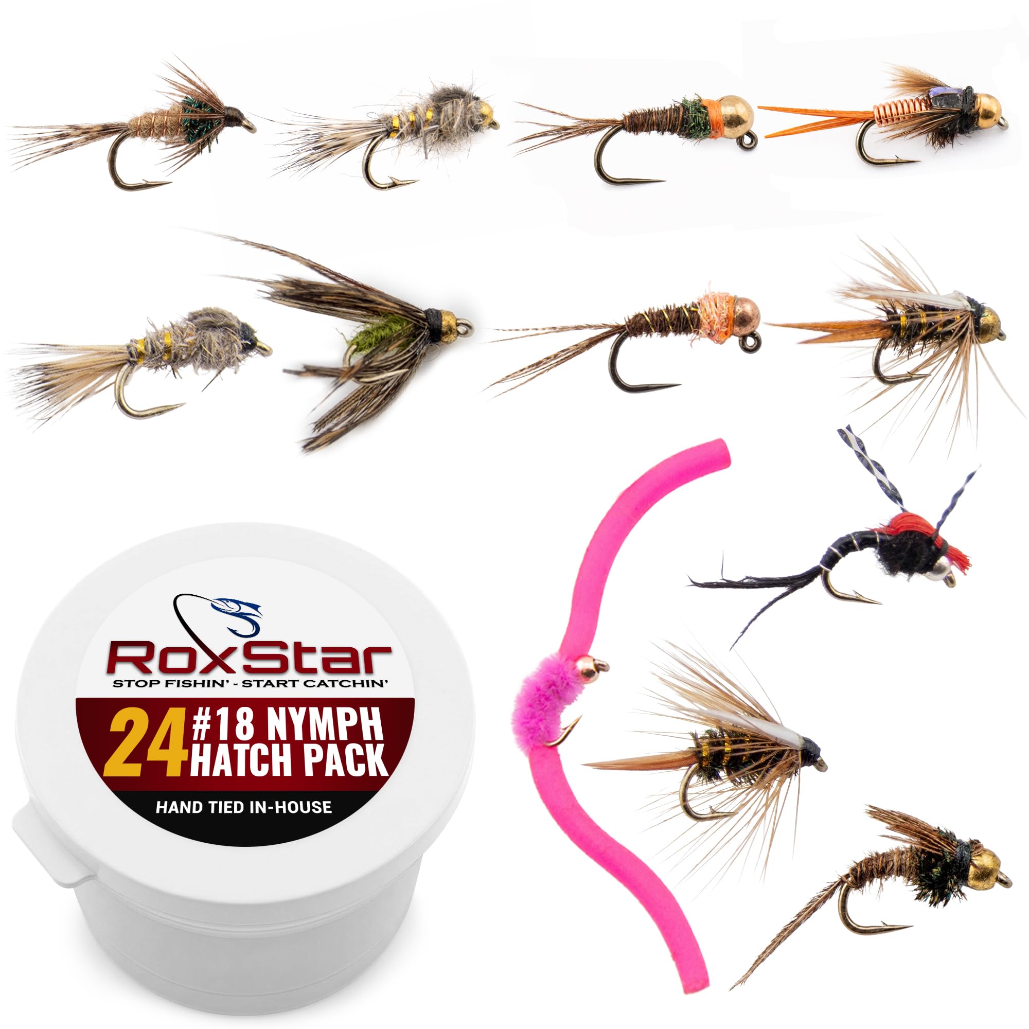 RoxStar Fishing Fly Shop, Premium Stimulator Dry Fly Assortment, Hand-Tied Dry Flies for Trout and Bass