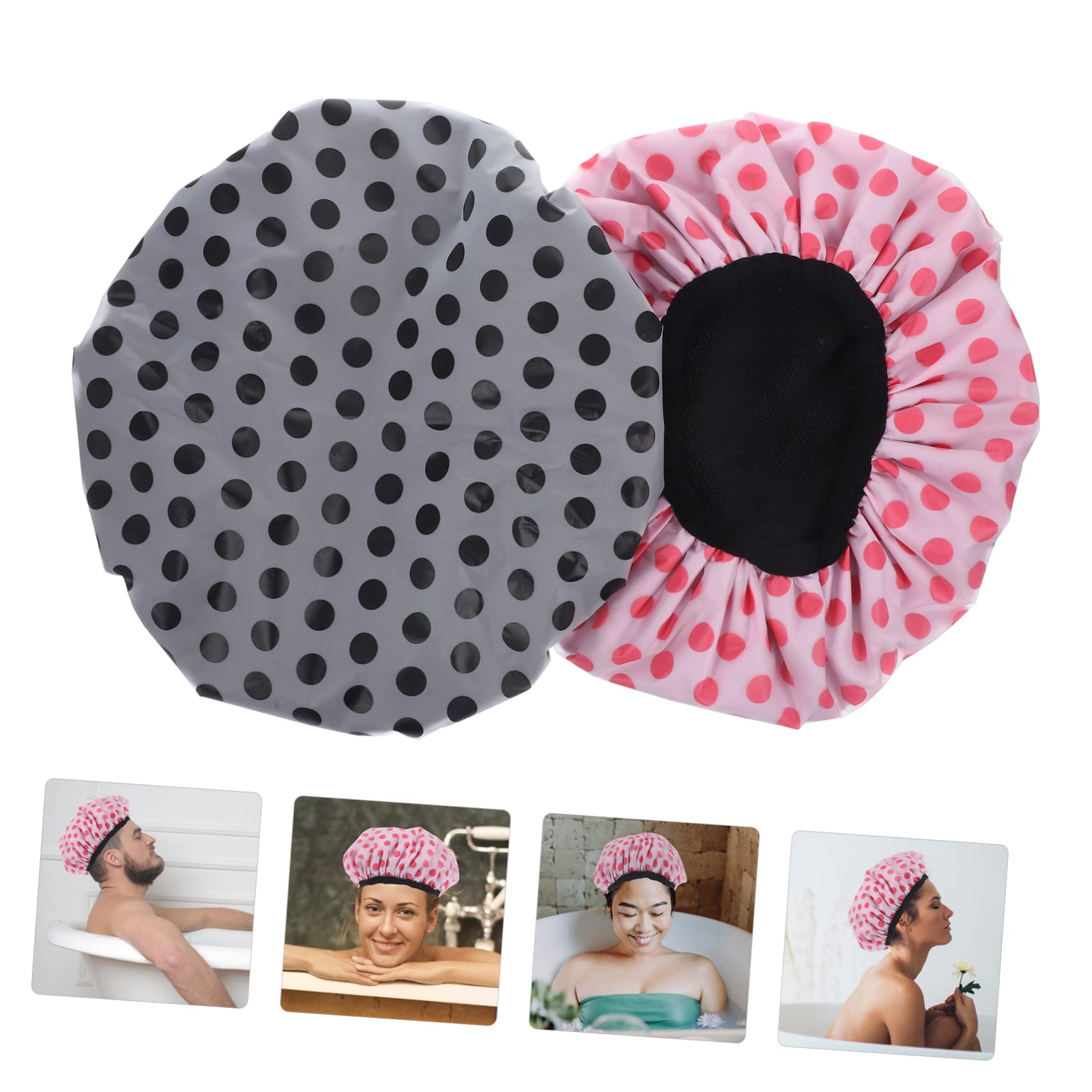 Healeved 6piezas Gorro De Ducha Reutilizable Para Mujeres De Sombrero De Baño y Ligero Para Viajes y Uso Diario Diseño Práctico Para Cuidado Del Cabello El Hogar