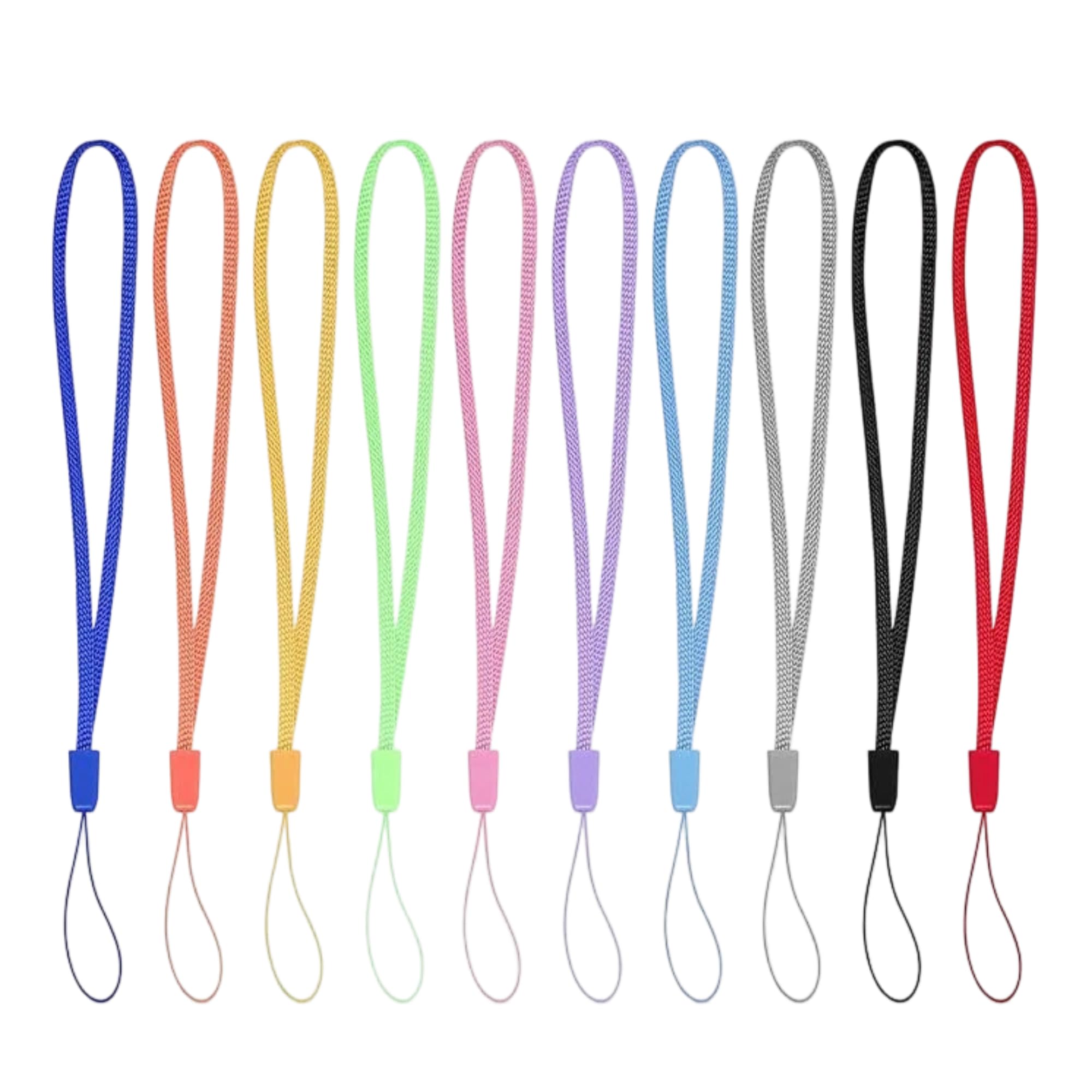 Elenviorina Unisex Multicolour Wrist Lanyard 10 Pack, Nylon Hand Wrist Strap In 10 Colors For Keys, Phones, Usb Flash Drives, Id Cards & Portable Devices