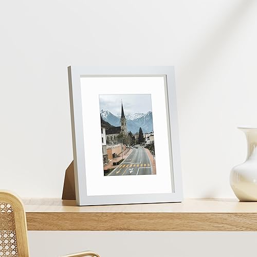 Vista 979 de Vittanly - Juego de 9 portarretratos, plexiglás resistente a rupturas, exhibe fotos de 12 x 12 pulgadas o, con paspartú, de 8 x 8 pulgadas, marcos