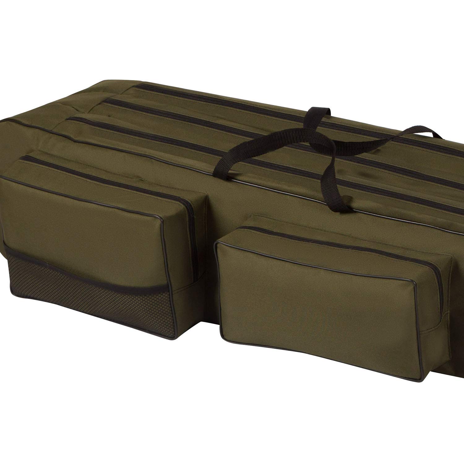 Ferocity Premium Angeltasche 150 cm Rutentasche Rutenfutteral Angelkoffer 3 Kammer Made in EU mit Fischmuster [023]