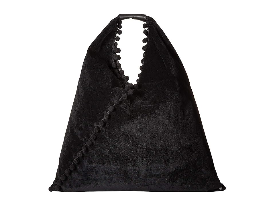 

MM6 Maison Margiela Pom Pom Triangle Tote (Black) Tote Handbags
