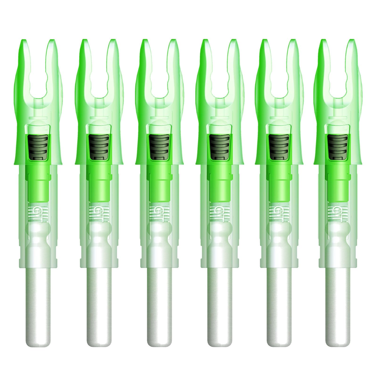 GT Lighted Nocks for Arrows with .246 Inside Diameter Bolts with ON/Off Switch Light up Knocks Compound Bow LED Arrow Nocks for Hunting Shooting 6-Pack