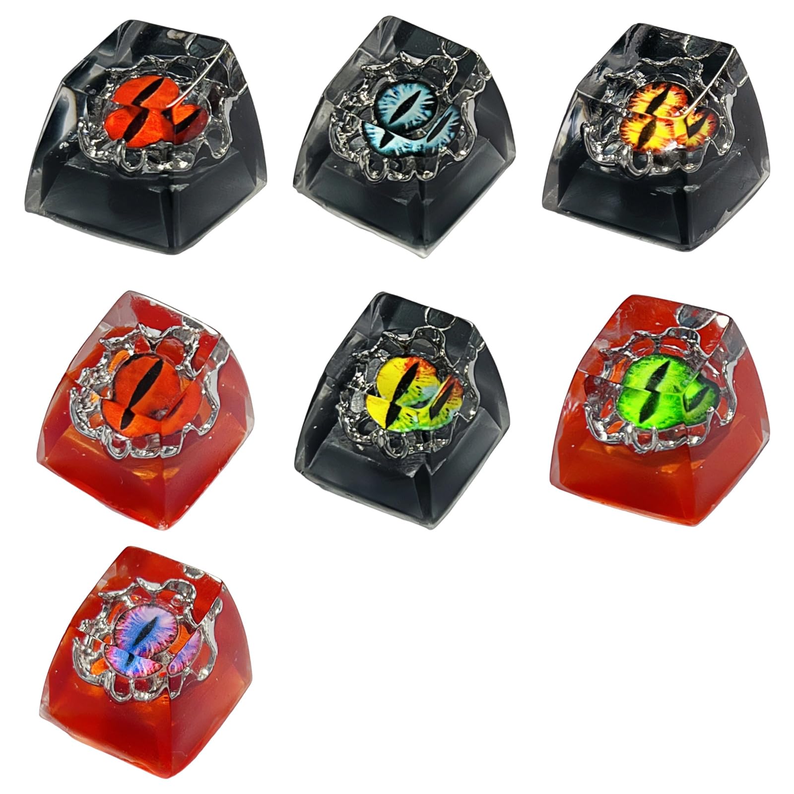 Mechanische Tastatur aus Kunstharz, Cartoon-Augenmuster, Höhe, durchscheinende Tastenkappe für mechanisches Zubehör, leichte Harz-Tastenkappen