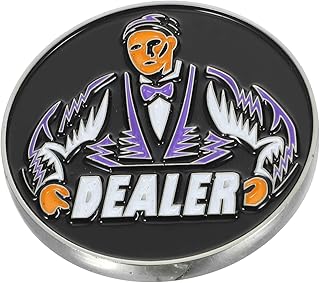 TOYANDONA Texas Holdem Poker Dealer Botão Fichas De Jogo Marcadores De Jogo De Metal Fichas De Jogo De Pôquer Fornecimento De Festa Fichas De Pôquer Acessório De Jogo Indicador De Dupla