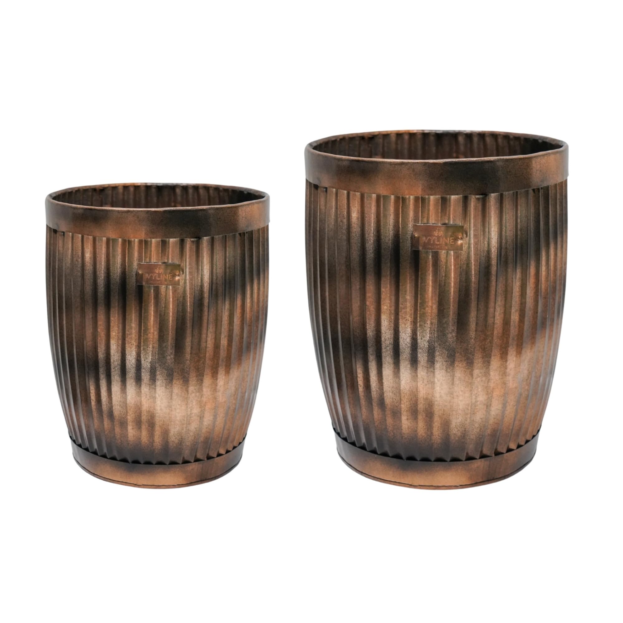 Ivyline - Copper Planters - Set of 2 - Outdoor
