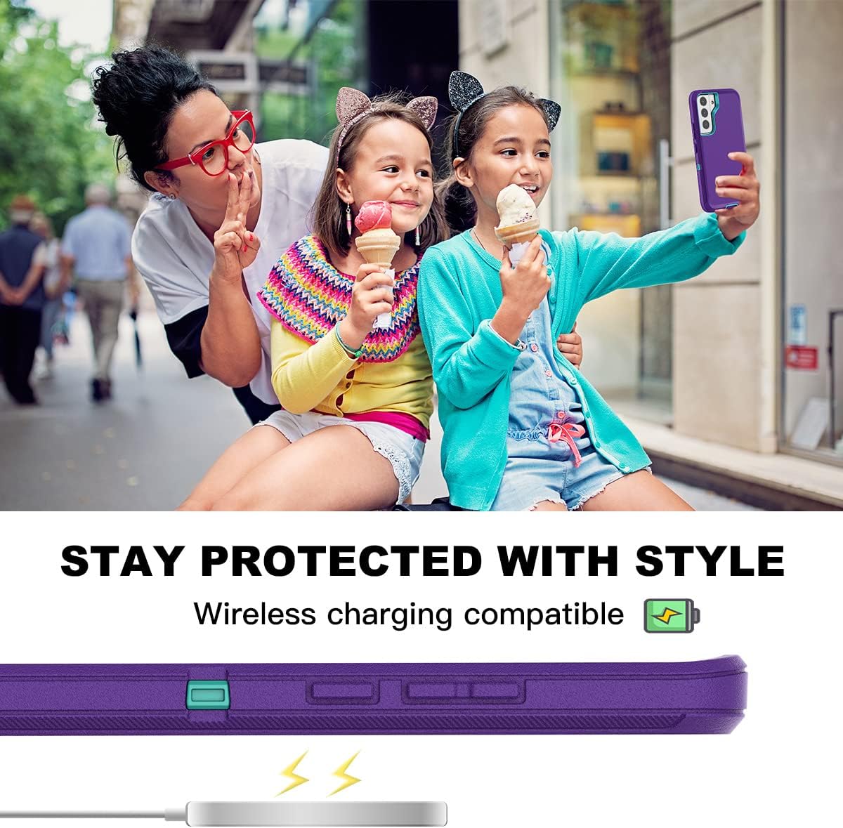 AICase for Galaxy S22 Plus Case with Screen Protector, Heavy Duty Drop Protection Full Body Rugged Shockproof/Dust Proof Military Protective Tough Durable Phone Cover for Samsung Galaxy S22 Plus 6.6“ - Image 7