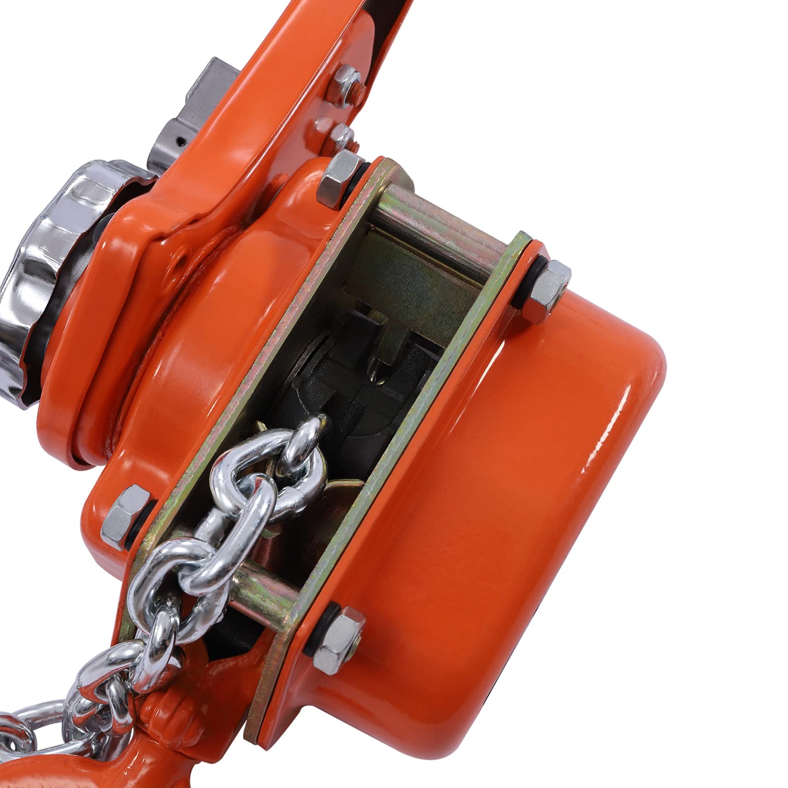 Paranco Manuale a Catena da 1500kg con altezza di sollevamento di 6m,Mini paranco a Leva in acciaio legato con catena in acciaio ø7.1mm G80, freno di sicurezza e gancio,per trasporto merci e traino
