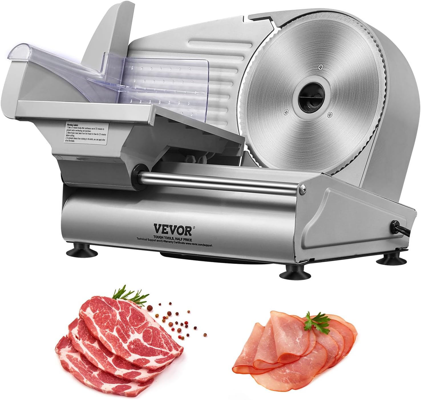 VEVOR Meat Slicer, 180W Electric Deli Food Slicer with 7.5" SUS420