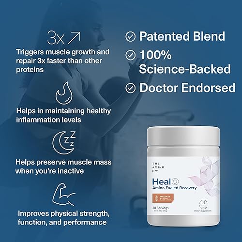 Miniatura 7 de The Amino Co. - Heal - Bebida de recuperación después del entrenamiento con fórmula pura de aminoácidos Eaa - Polvo de monohidrato de creatina para