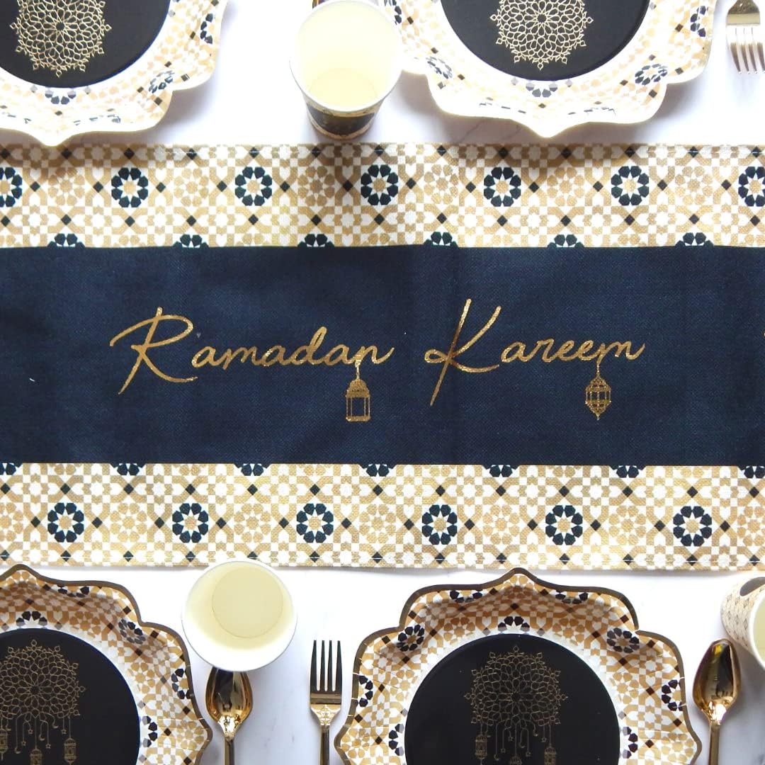Peacock Supplies - Ramadan Table Runner - Golden Geo