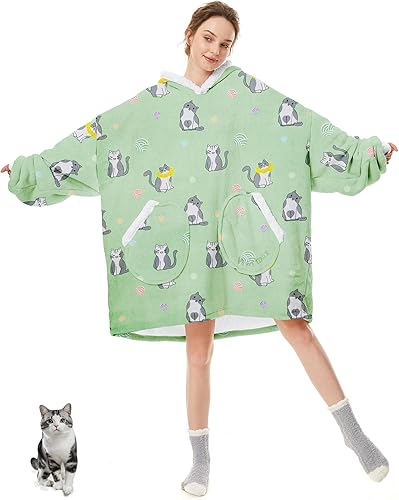 Miniatura 1 de American Trend Manta con capucha acogedora y cálida de gran tamaño, manta de sherpa para regalar a mujeres