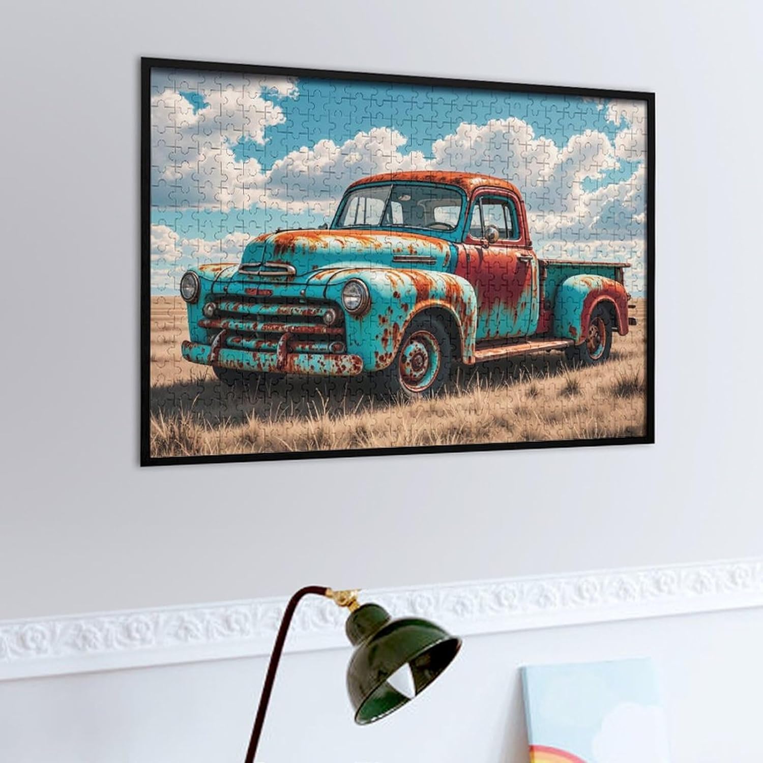 500-Piece Wooden Jigsaw Puzzles - Vintage Old Truck Car，Classic Retro Vehicle Scene，Nostalgic Automotive Puzzle for Car Enthusiasts and Collectors