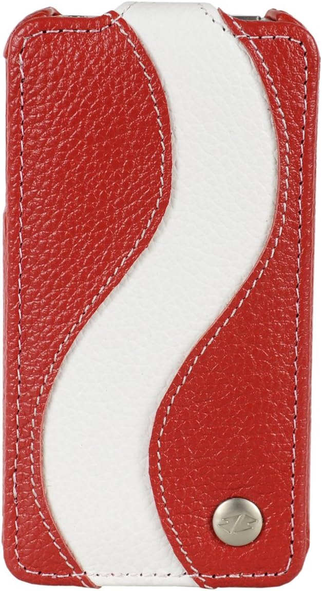 MELKCO Leather Case for Apple iPhone 4/4S - (Red/White) - APIP4SLCJS1RDWELC