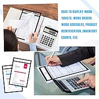 Vista 3 de Outus 100 soportes para boletos de trabajo, bolsillos de borrado en seco a granel para fundas de plástico reutilizables de 5 x 8 pulgadas, bolsillo