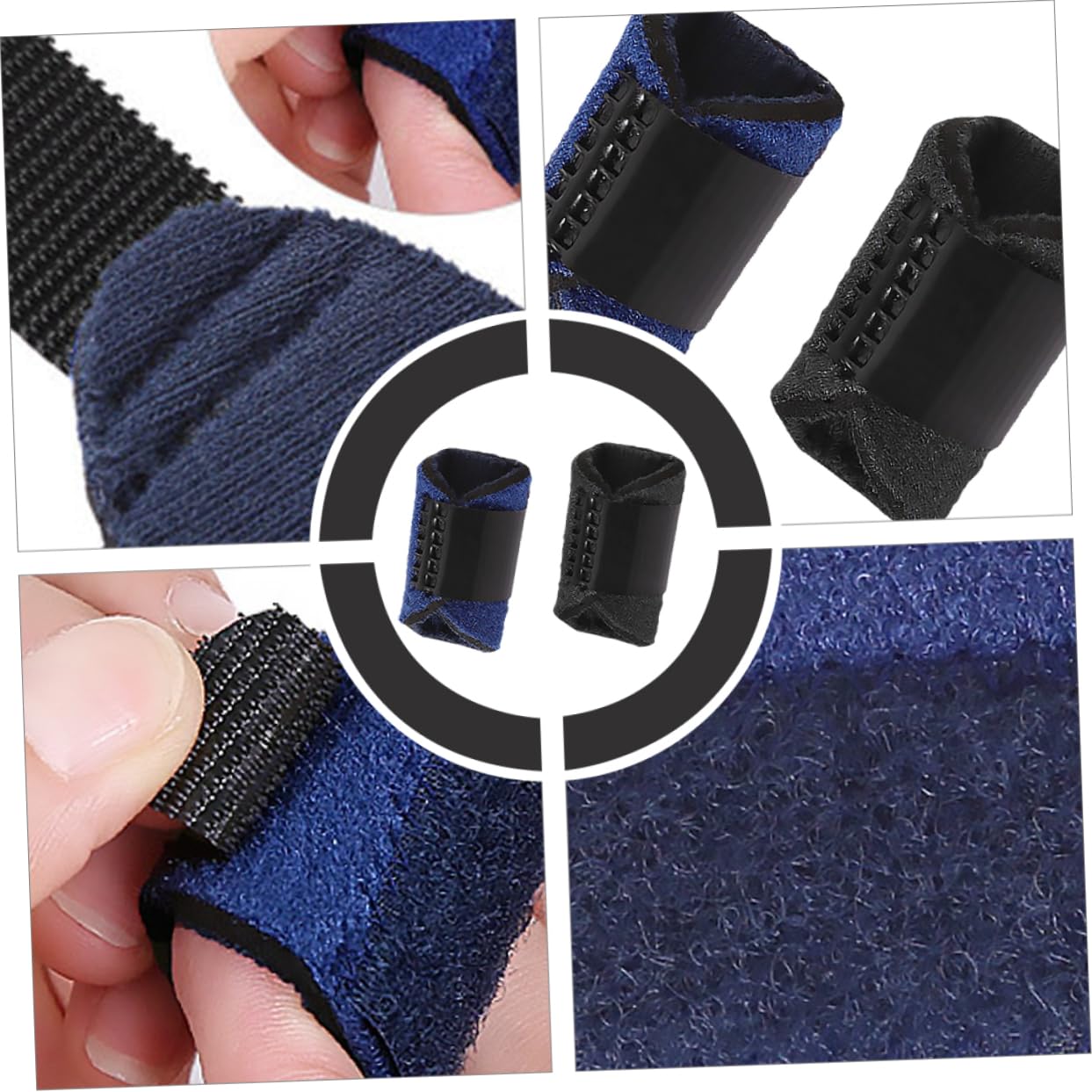 PACKOVE 2Pcs Finger Support Brace Finger Splint for Relief and Stabilization for Sprains and Injuries Comfortable Blue Black Design for Day and Night Use