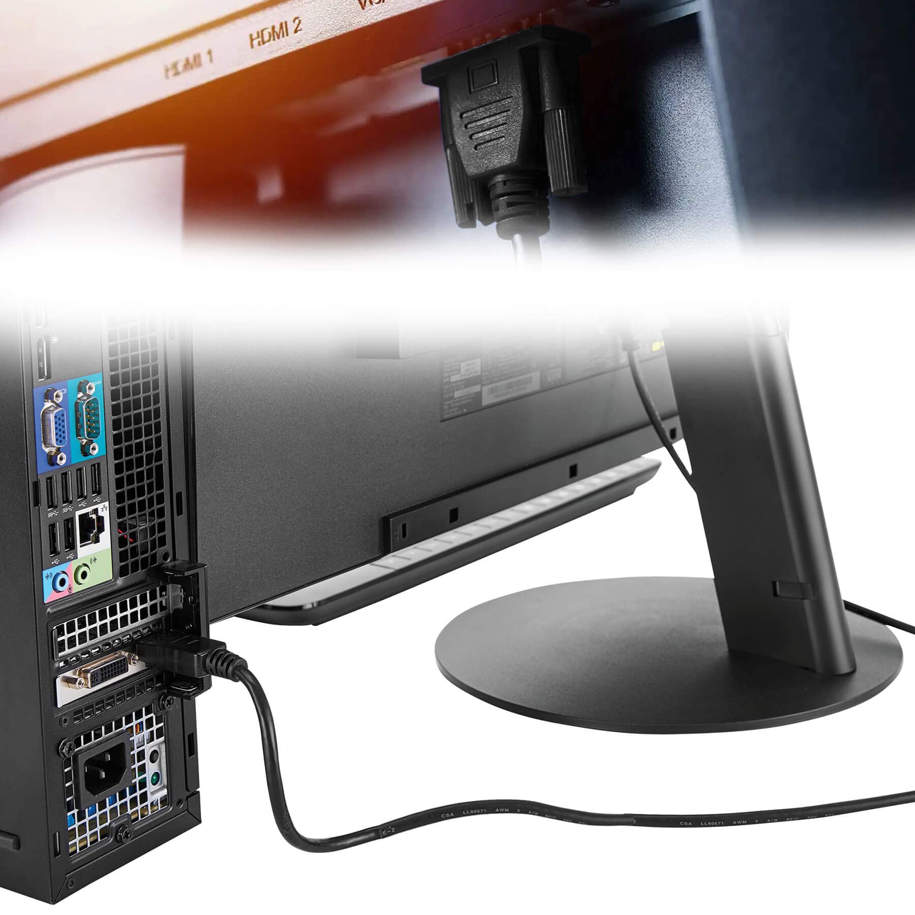 Retoo Cavo da DisplayPort a VGA da 1,8 m, 1080p 60Hz, Full HD, cavo DP a VGA placcato in oro, compatibile con Dell, Lenovo, laptop, PC, TV, Windows, nero, 1920x1080 / 1920x1200