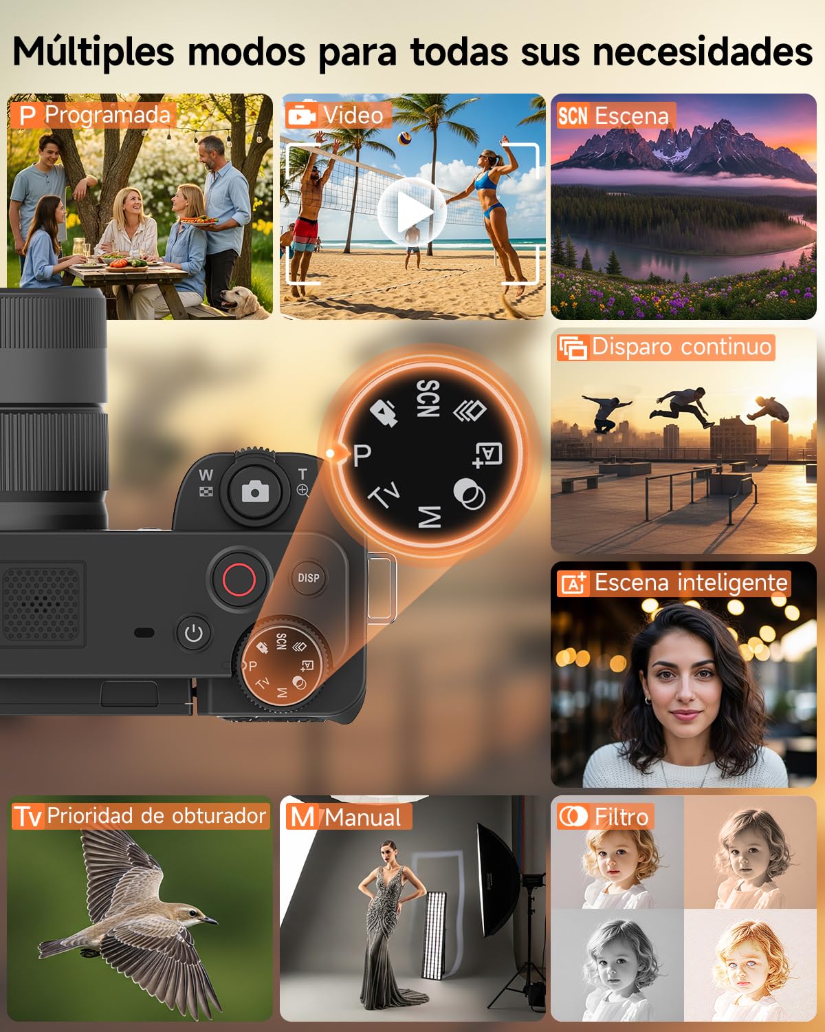 Rollei Compactline 10X Flip Screen Cámara Digital 64MP 4K Cámara Fotokamera 10X Optischer Zoom Selfie Fotoapparat mit 180° Flip 2,88" Screen für Teens Anfänger Digital-Kamera-Fotoapparat-Camera