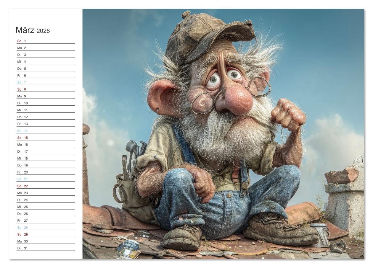 Arbeiten bis der Rollator funkt! (hochwertiger Premium Wandkalender 2026 DIN A2 quer), Kunstdruck in Hochglanz: Der satirische Jahresbegleiter für ... schuften und ackern. (CALVENDO Menschen)