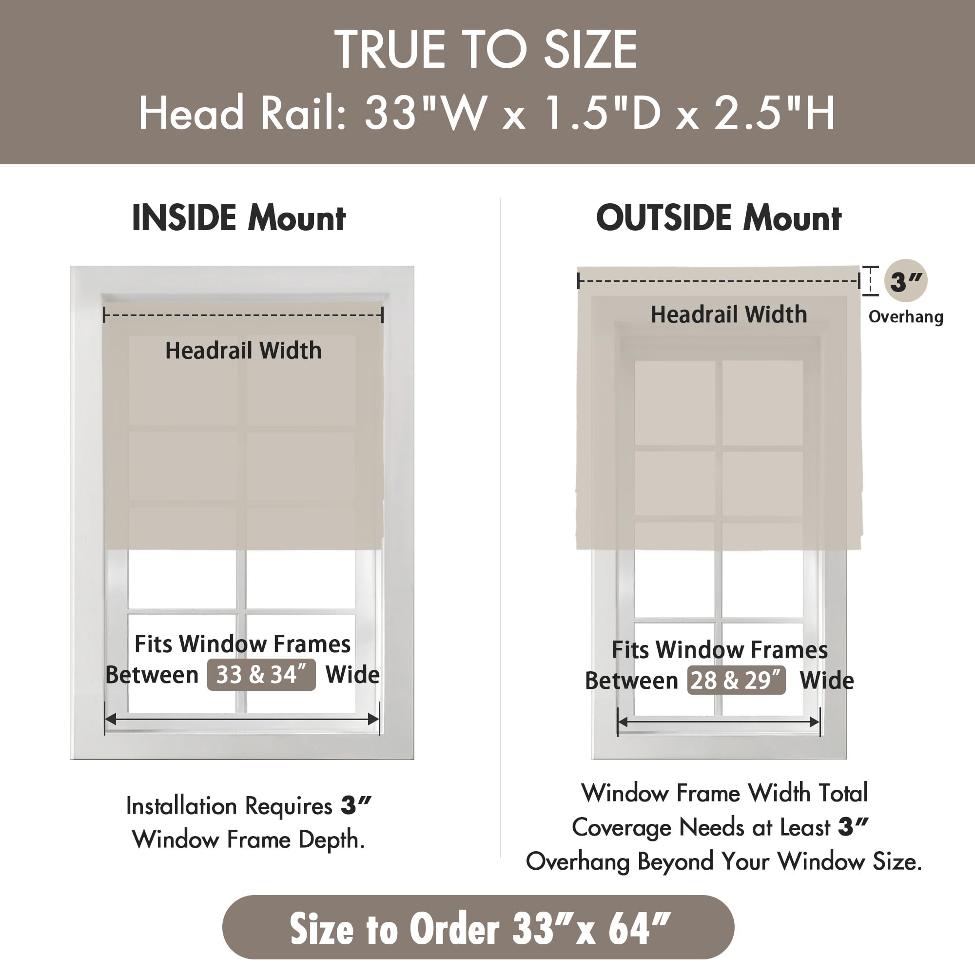 Madison Park Galen Cordless Roman Shades, Fabric Privacy Single Panel Darkening, Energy Efficient - Image 4