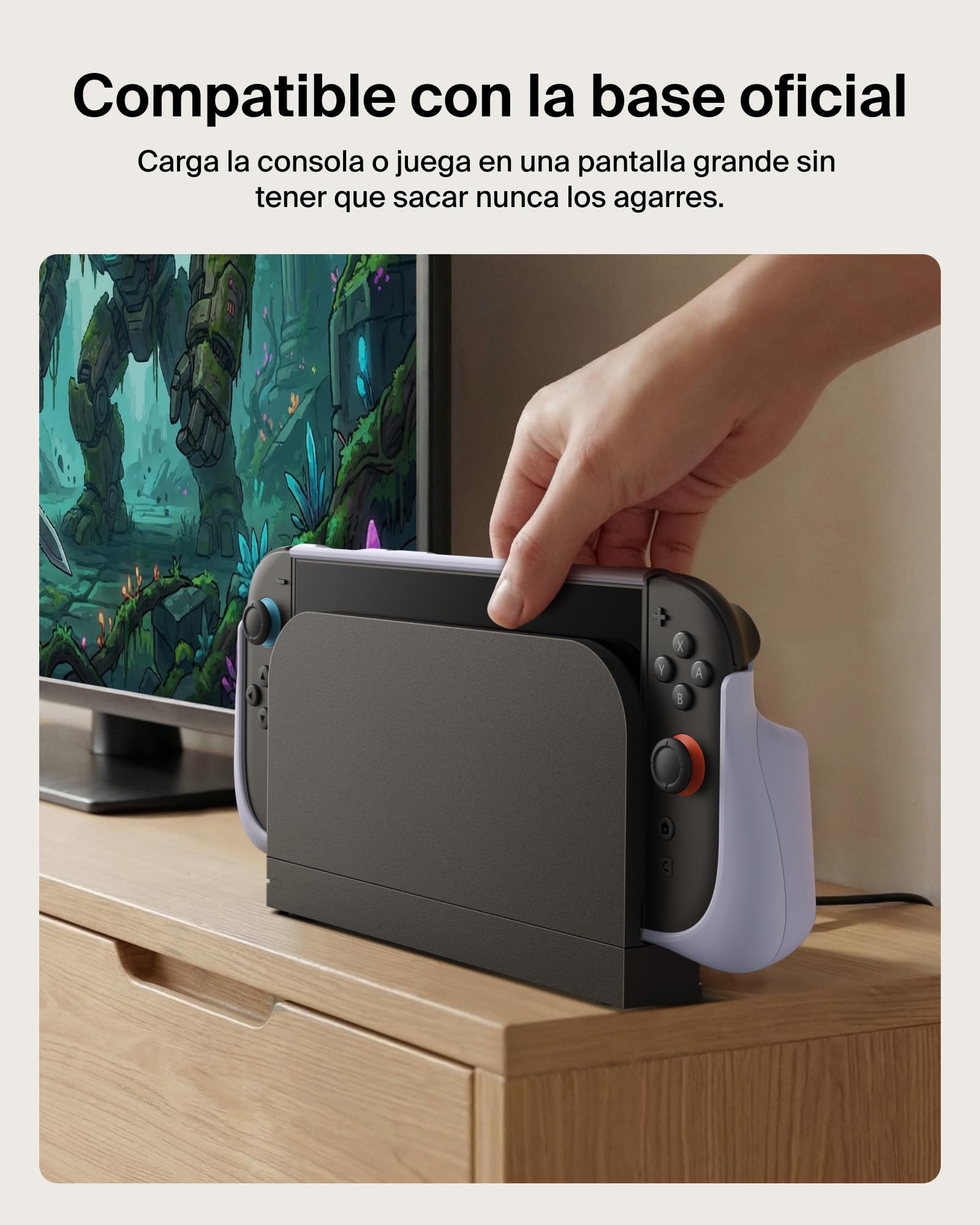 Belkin Gaming Agarres con Batería Externa 10000mAh para Switch 2 - Púrpura | Power Bank Magnético Extraíble 10000 mAh, 30W, Compatible con el Soporte, Empuñaduras Ergonómicas Antideslizantes y Pantalla