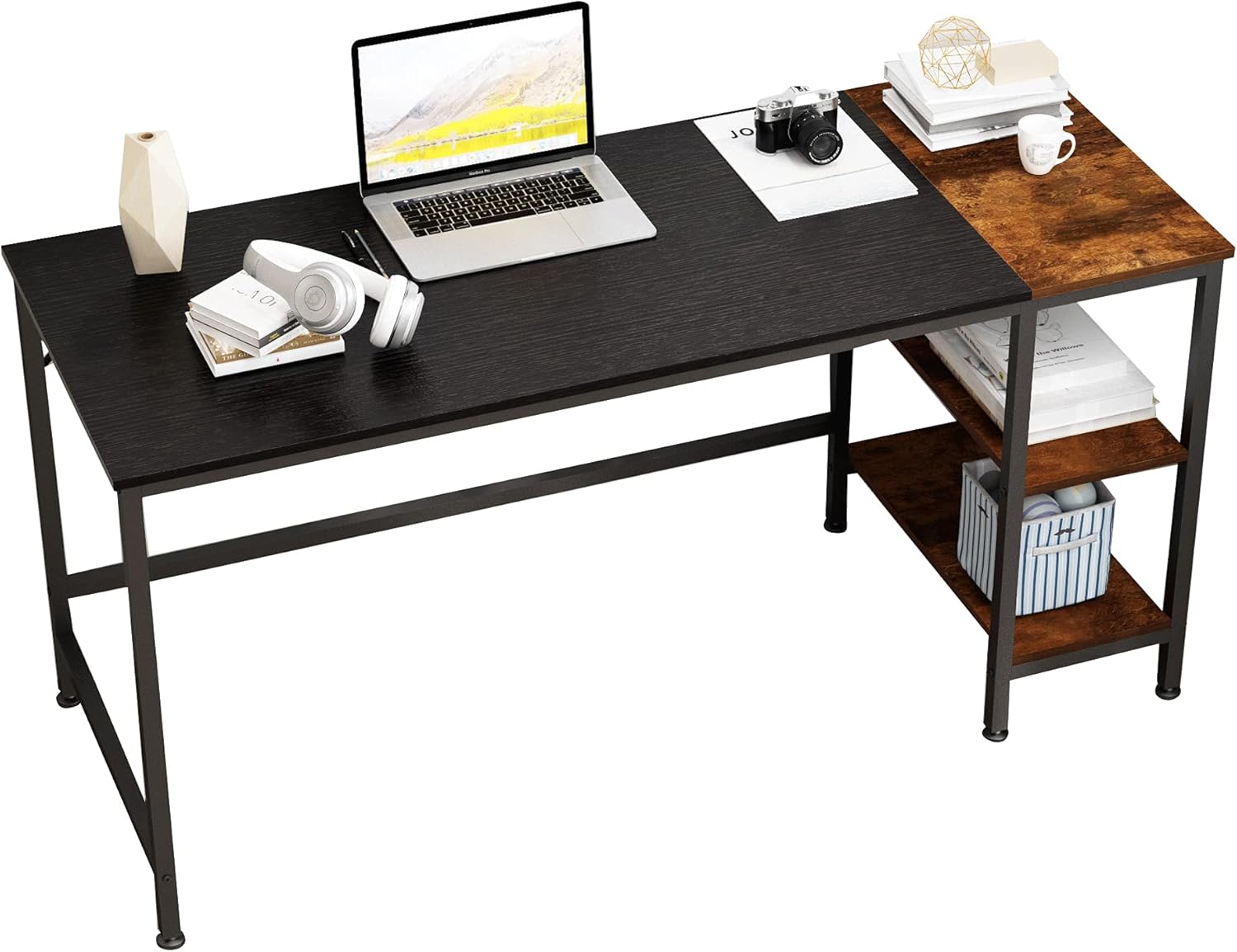 JOISCOPE Computer Desk,Latop Table,Study Table with Wooden Shelves