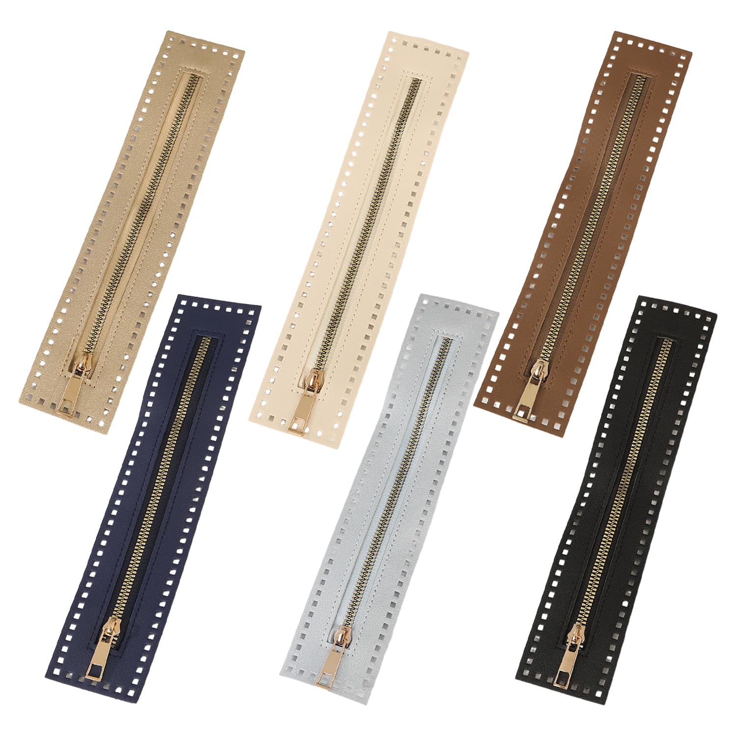 RNFKSU 6 Pieces Of Leather Zips, Hand-Woven Materials, Luggage Zip Replacement Parts, Hand-Sewn Accessories.