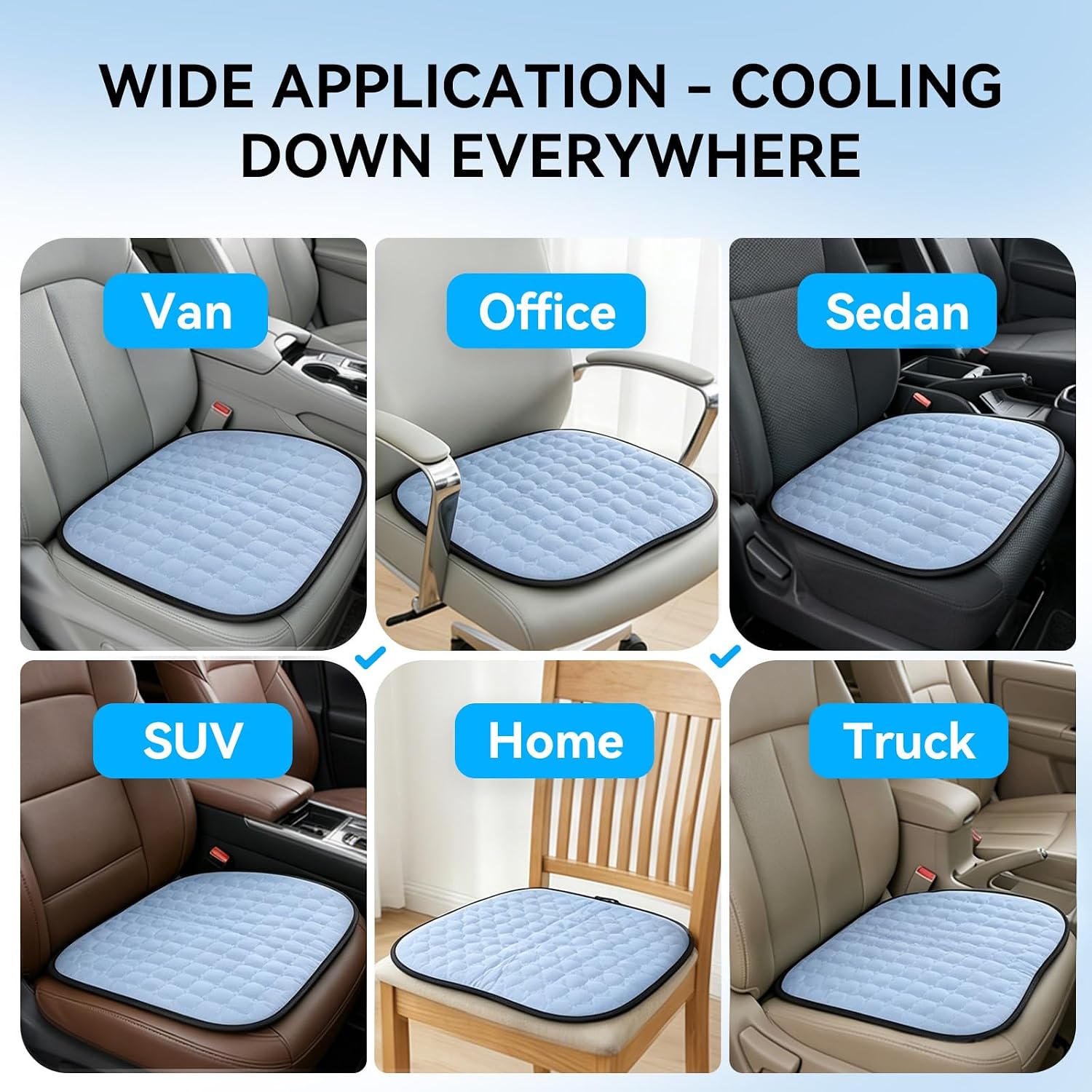 vokoroad Car Gel Seat Cushion for Comfortable & Safe Driving, Breathable Honeycomb Gel Cushion Cooling Front Cushion Pad for Driver, Anti-Slip Chair Cushions for Vehicle, Driver, Home, Office