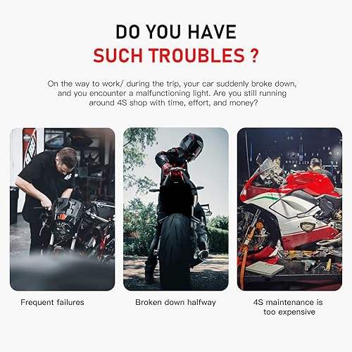 Miniatura 3 de Herramienta de diagnóstico de función de escáner de motocicleta, escáner de diagnóstico, lector de código OBD2, prueba de ABS para detección