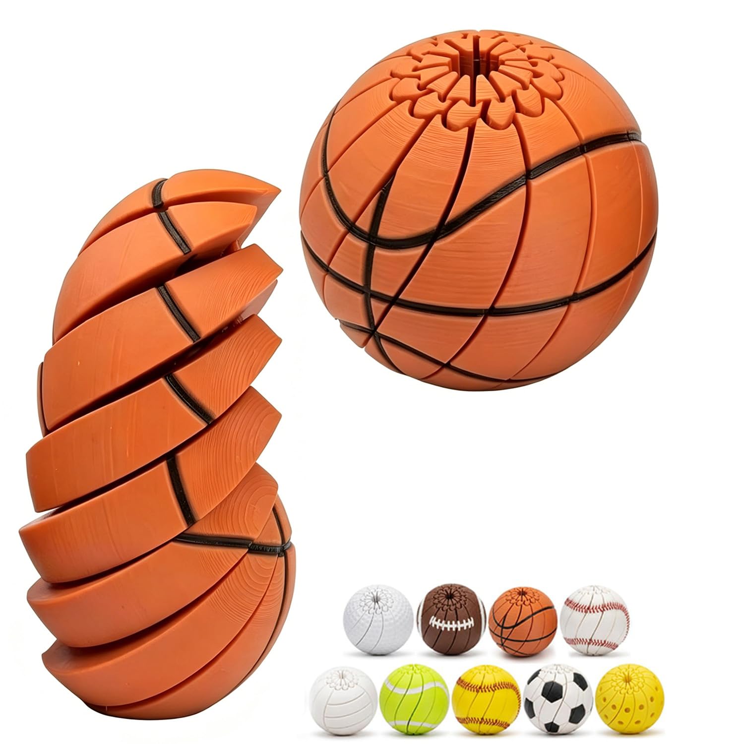 Baseball Fidget Ball, Baseball Fidget Ball Toy for Stress Relief, 3D Printed Twist & Turn Sensory Puzzle Ball, Portable Handheld Kinetic Focus Toy for Adults & Teens (G) — image 1