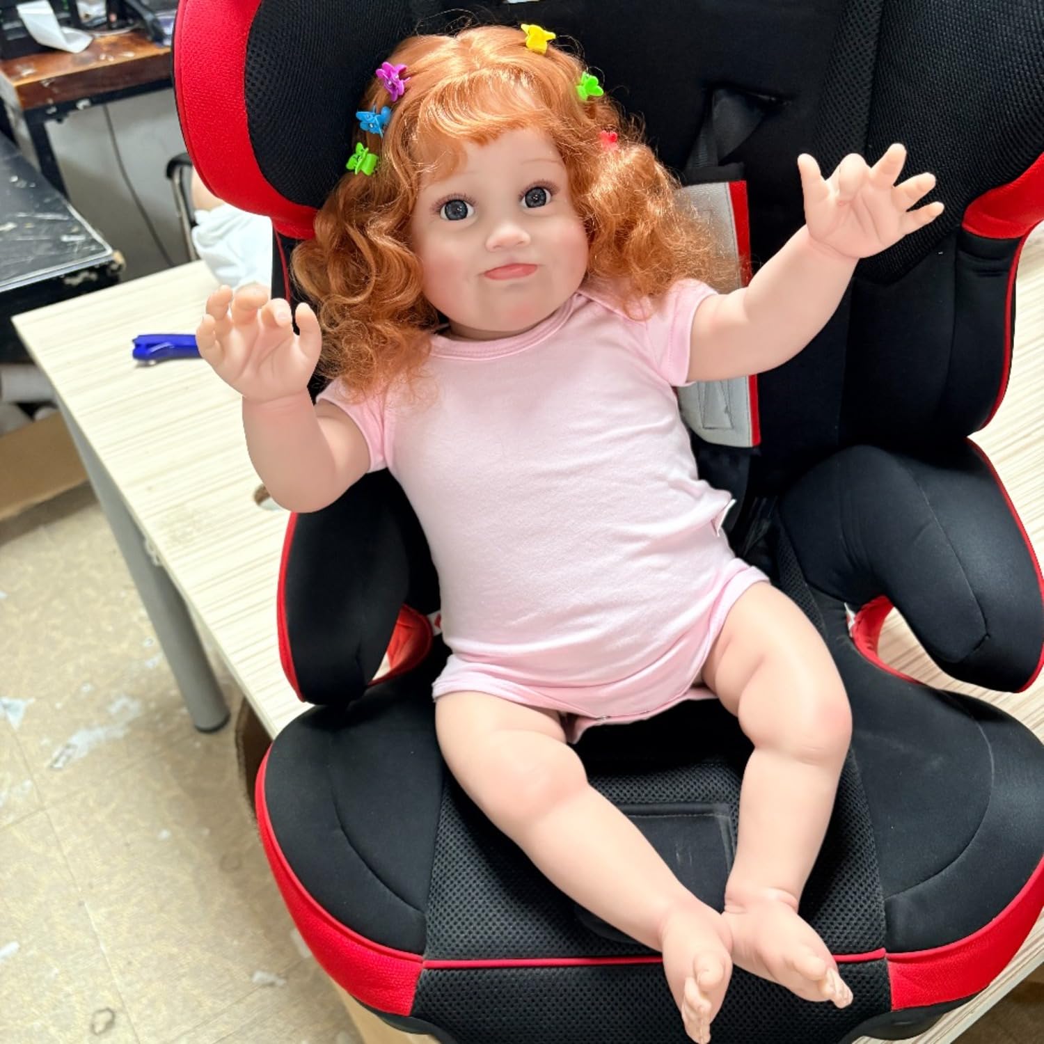 Lonian Reborn Baby dziewczynka lalki z ręcznie zakorzenionymi włosami blond