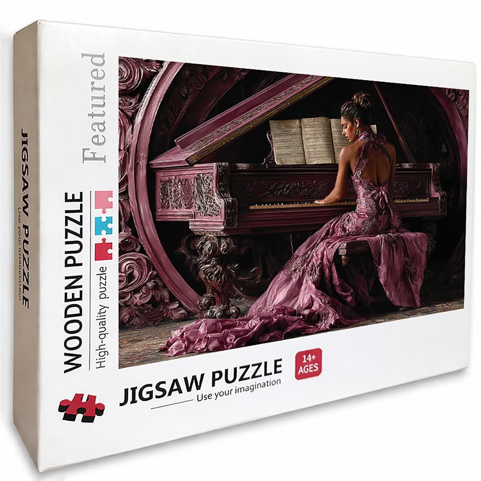Puzzle 3000 elementów dla dorosłych fortepian, drewniane puzzle, 122 x 81 cm, części ściśle do siebie pasują, dla mężczyzn, kobiet, starszych seniorów, dekompresji, letnia dekoracja ścienna, prezenty