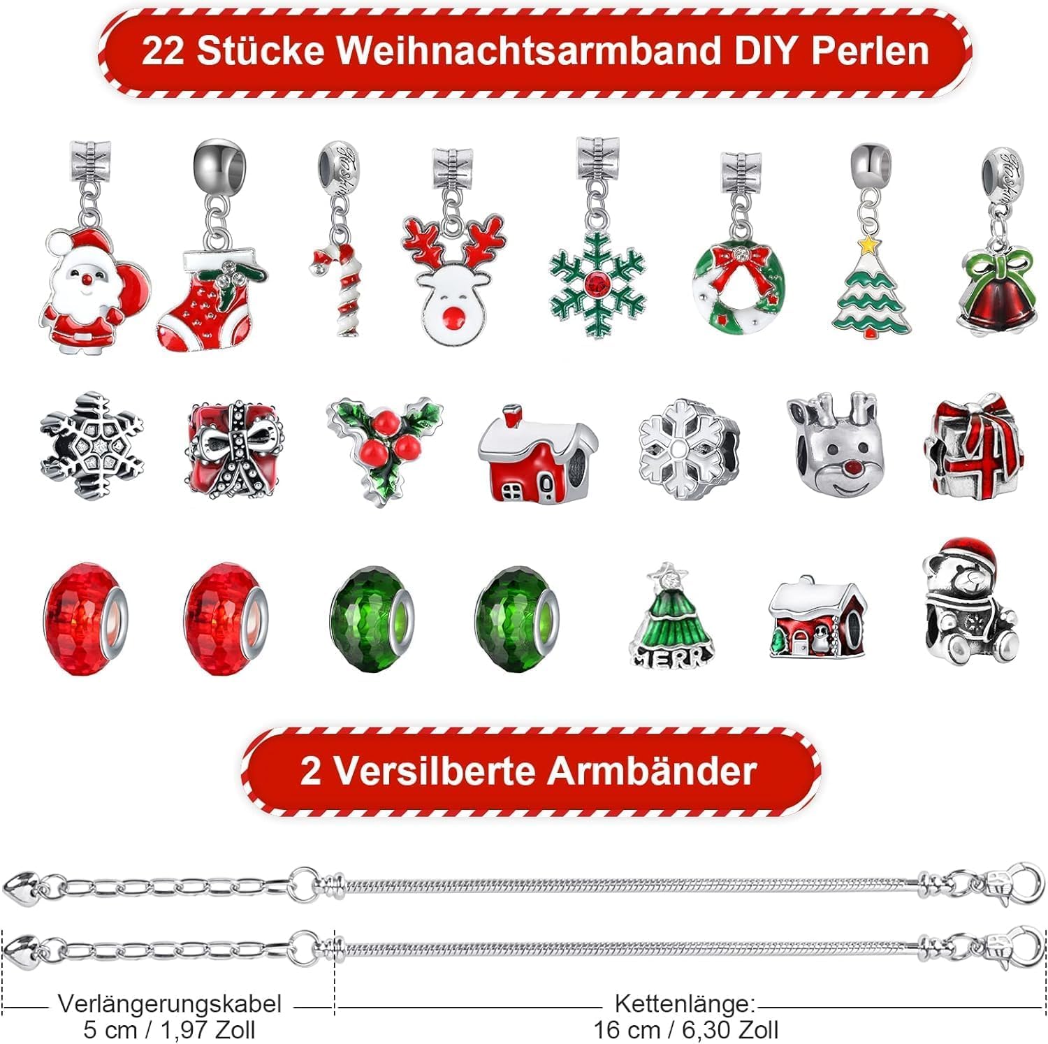 WEVOL Calendario Avvento 2025 Gioielli Bambina, Calendario Avvento Bracciale Bambini Kinder, Braccialetti con Ciondoli Regalo di Natale Bambina Ragazze 5 6 7 8 9 10 11 12 13 Anni