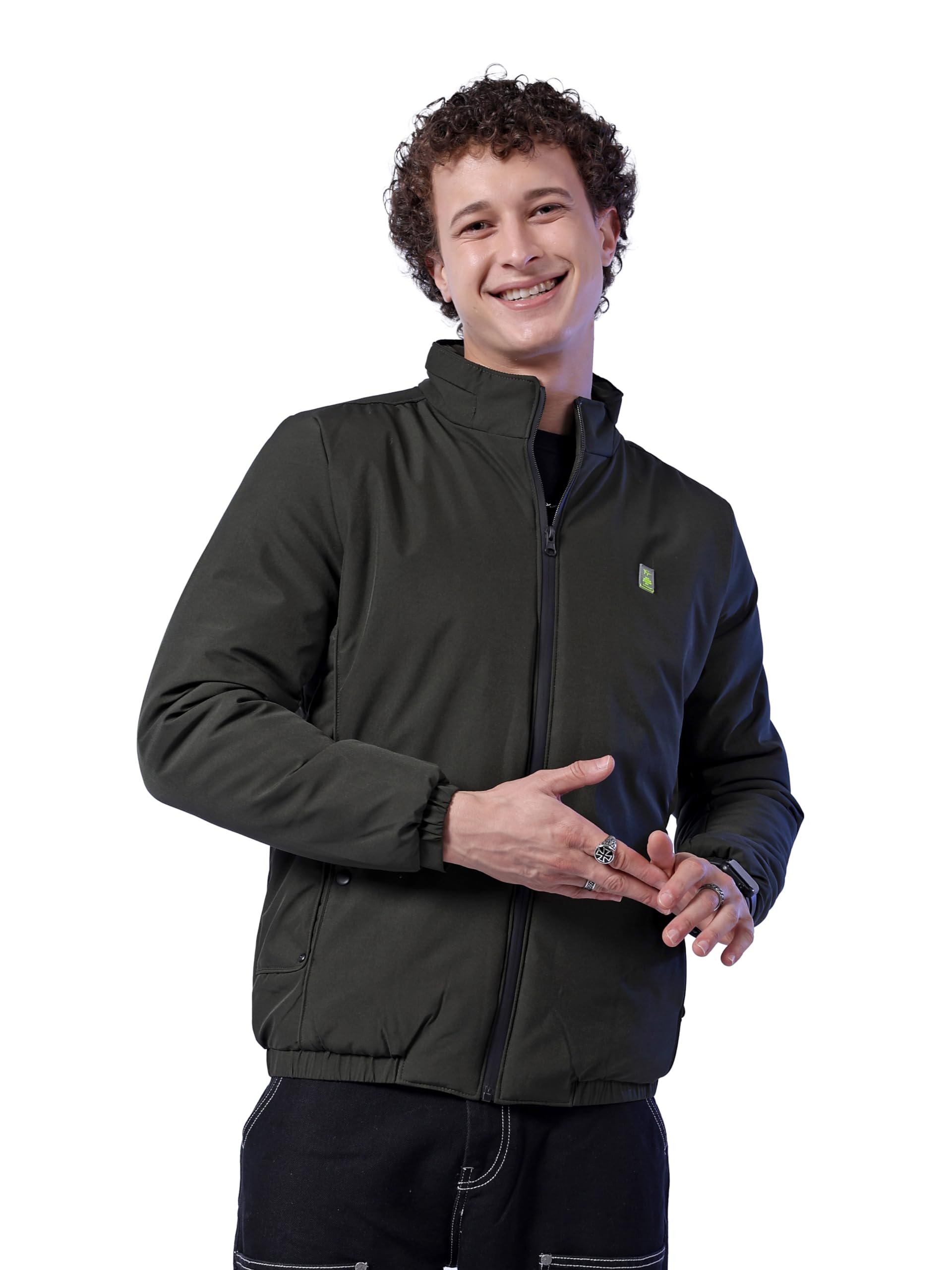 the indian garage co Men Regular Fit Solid Bomber Jackets-picture-44