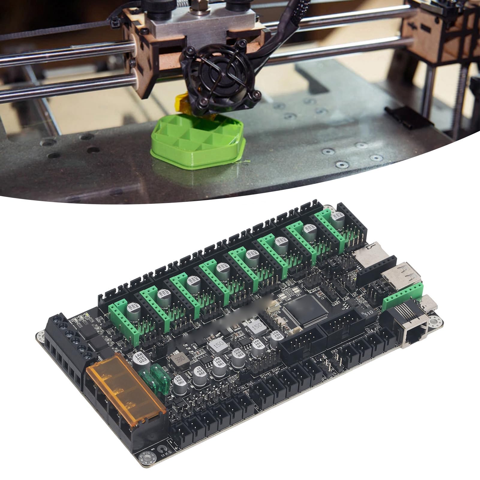 32 -bitowa Płyta Sterująca, Płyta Główna Drukarki 3D 32 -bitowa Cicha Płyta Główna Wtyczka Moduły Sterownika Projektuj Akcesoria do Drukarki 3D, Akcesoria do Drukarki 3D