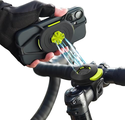 BONE Kit de conexión de bicicleta 3, soporte magnético de teléfono de bicicleta para vástago, soporte desmontable y giratorio de silicona de 360,