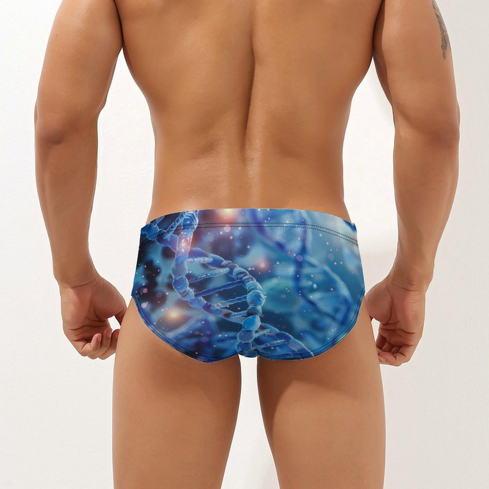 DNA Cell Scientific Mens Swim Briefs Quick Dry Swim Trunk Bikini Underwear Swimsuit 3XL