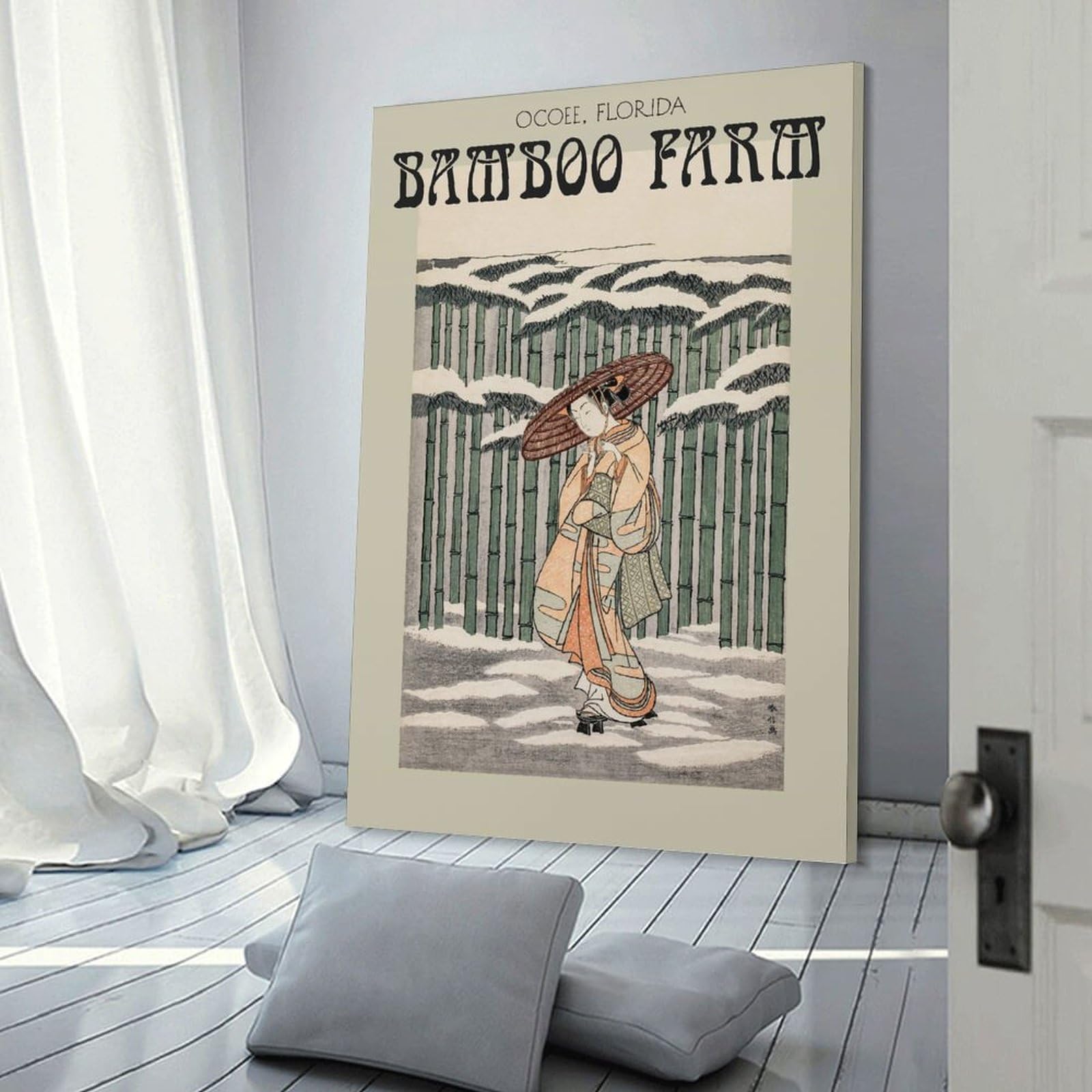 Junmoney Decorative Canvas Print Ocoee Florida Bamboo Farm Art Print, 12x18inch(30x45cm), for Entrance Walls, Hall Decor Or Foyers, A Stylish Accent for Home Entrances