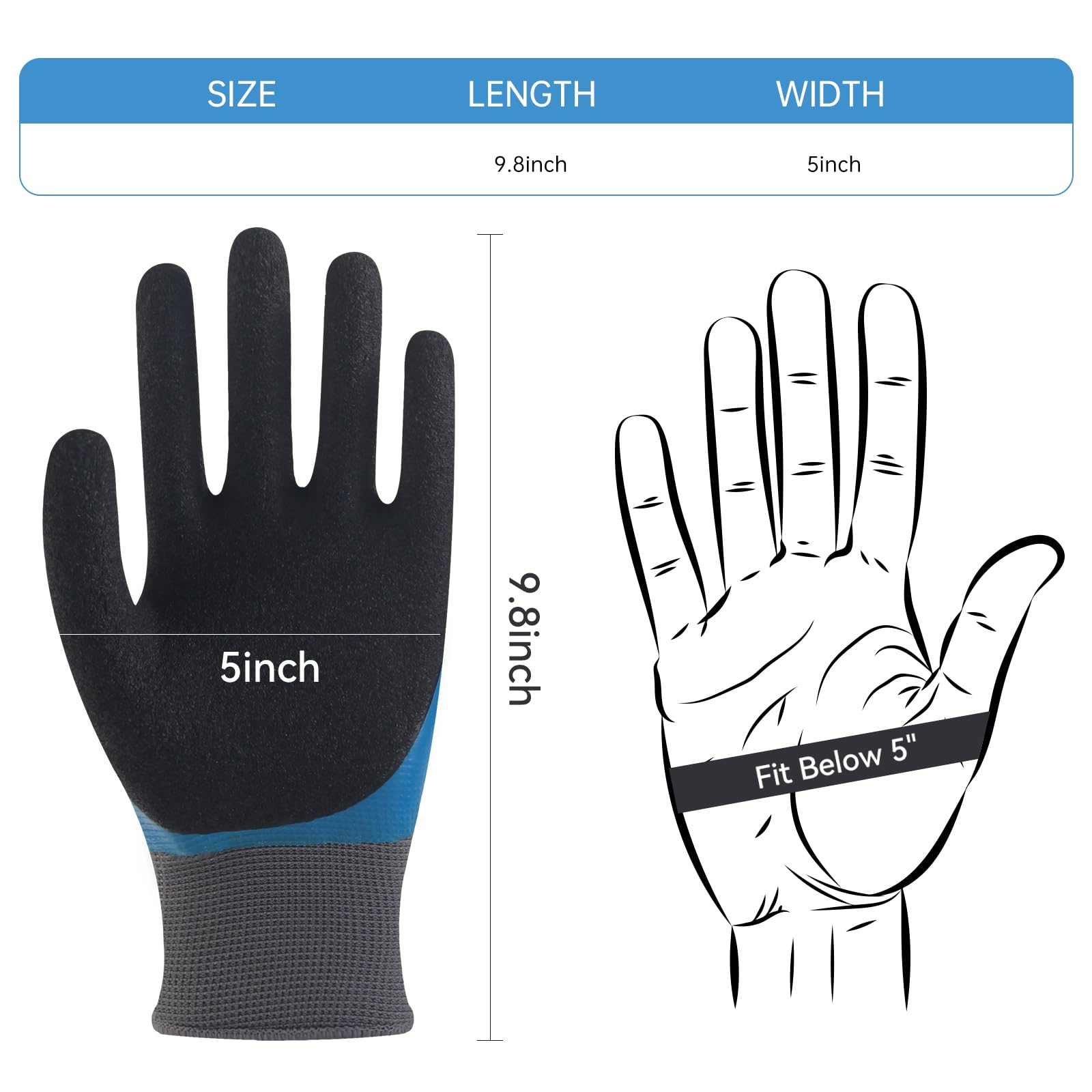 Guantes aislados para electricista de 400 V, resistentes a alto voltaje, ignífugos, totalmente impermeables y microespuma, agarre antideslizante mejorado para trabajo eléctrico (azul, 1