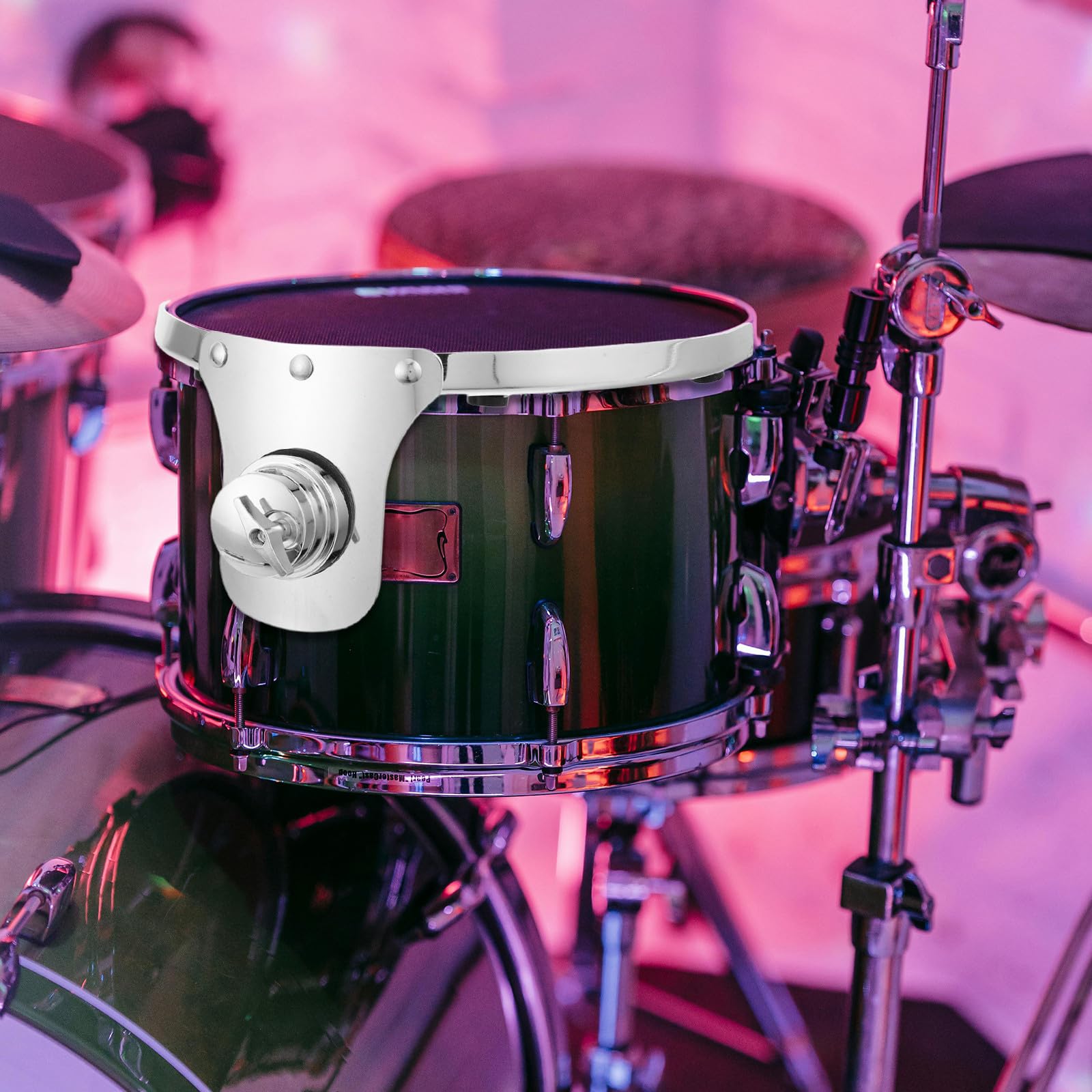 Cabilock Soporte Metálico para Batería de Percusión con Base de Tornillo, Resistente y Antiruido, Tamaño 10 Pulgadas, Adecuado para Presentaciones y Escenario