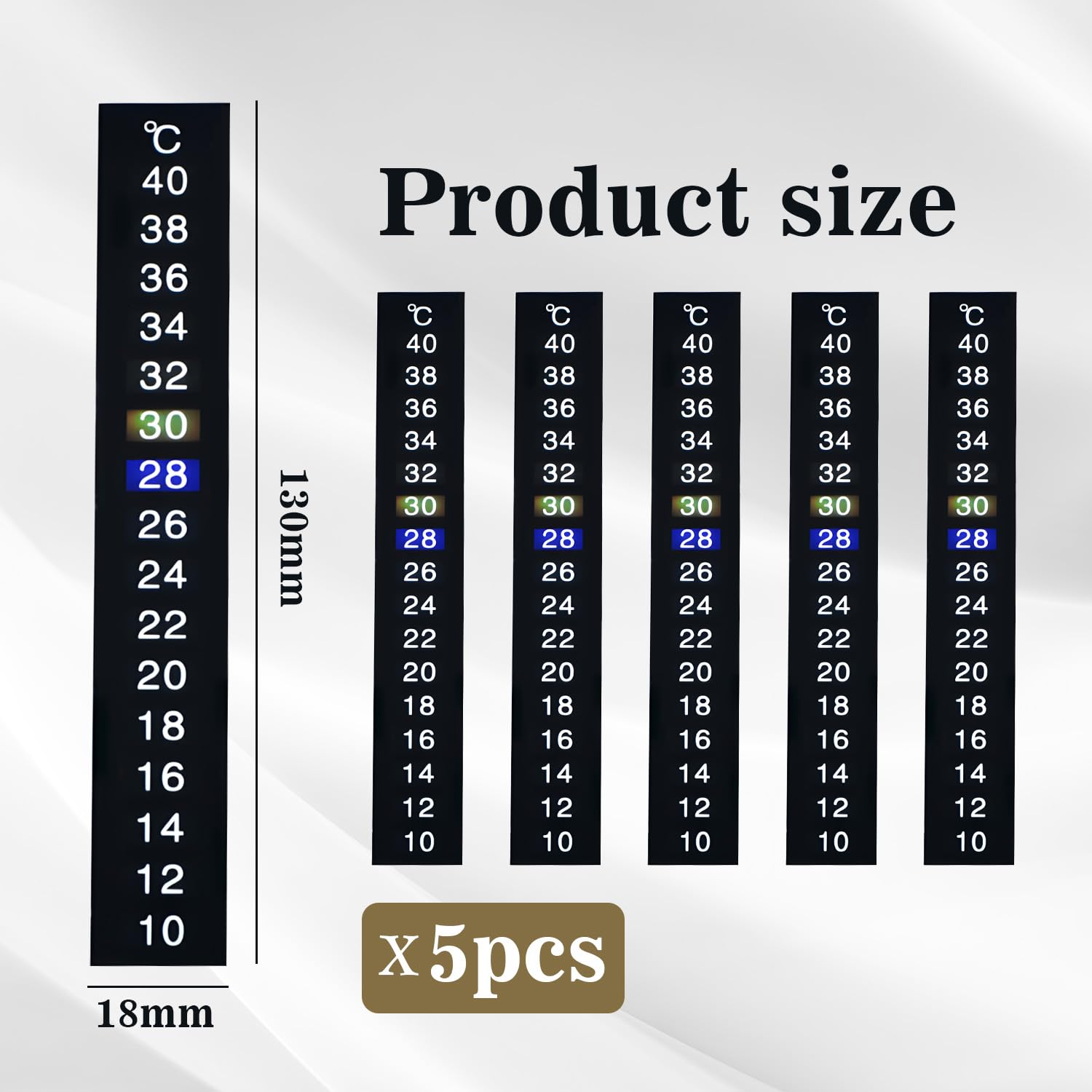 Termometri Adesivi Per Acquario - 6 Pezzi, Range 18-36°C, Diametro 5 Cm - Foto 2