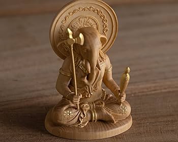 Amazon.co.jp: 極小仏 歓喜天 単身坐像 5.8cm（木製：ツゲ 金泥仕上