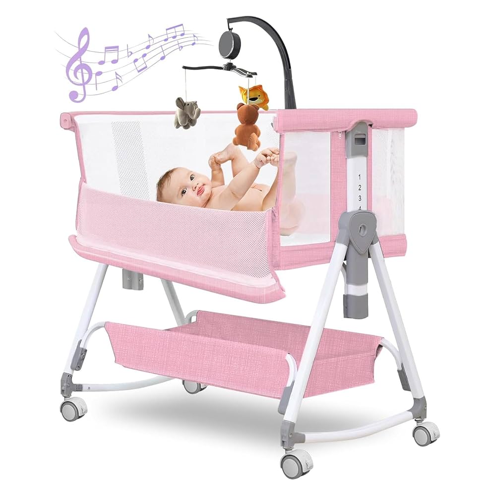 Hkleae Baby Bassinet,3 in 1 Baby Bassinets Bedside Sleeper