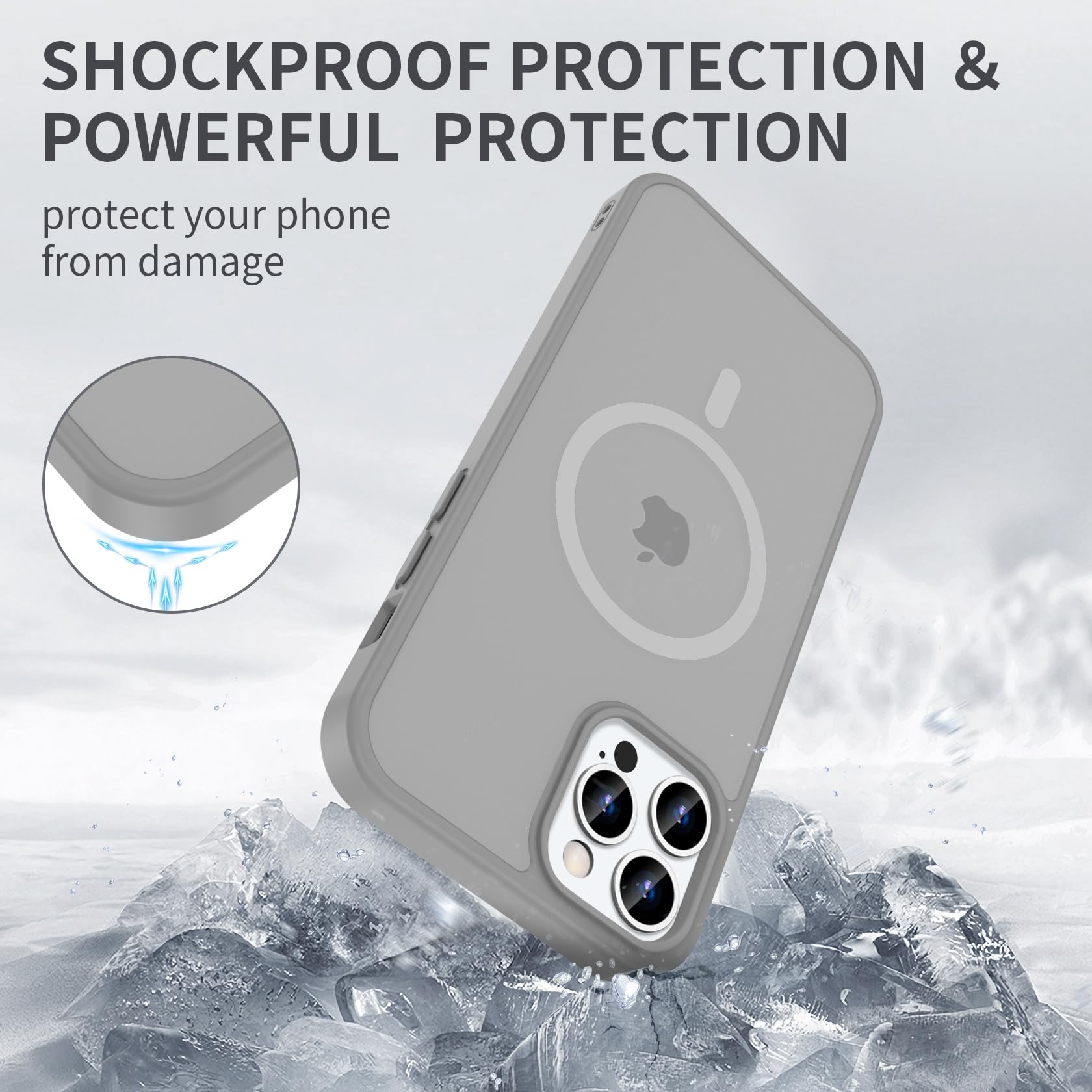 Coque Transparente Pour IPhone 13 Pro – Compatible MagSafe, Protection Antichoc, Anti-jaunissement, Bord Surélevé – Recharge Sans Fil