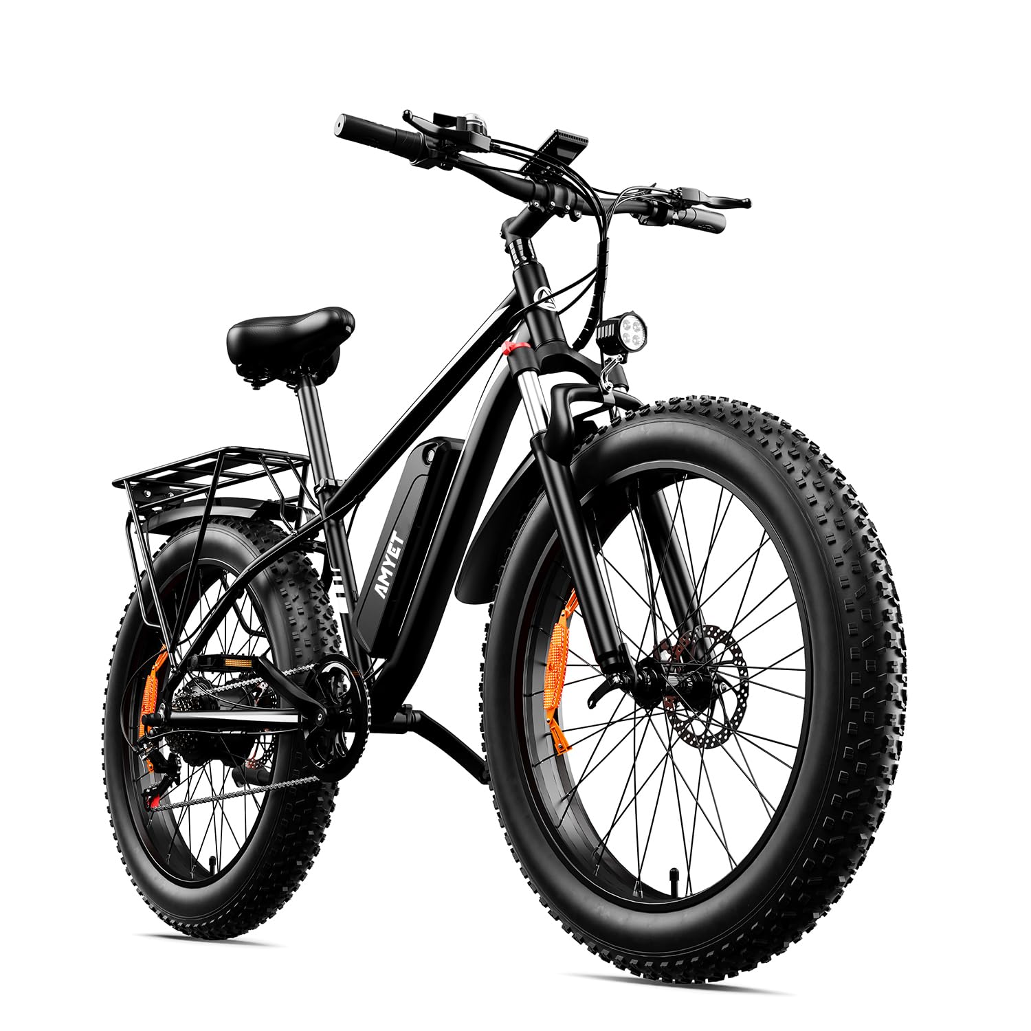 AMYET EB26 Electric Bike for Adults Peak 1500W Electric Bicycle 48V 15AH (720WH) Battery Electric Bike 26" Fat Tire Mountain 28mph 7 Speed Gears Ebike
