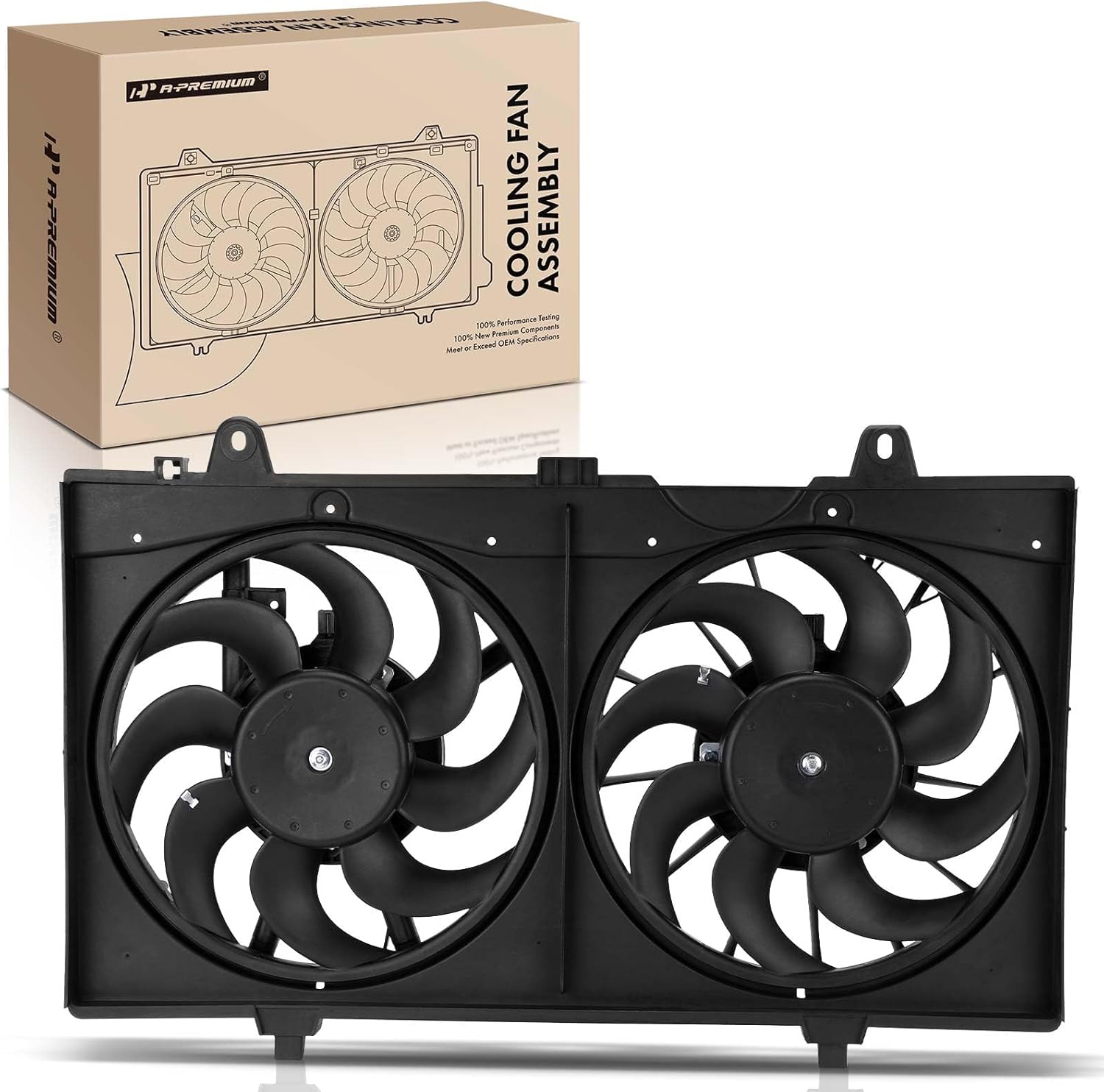A-Premium Engine Radiator Cooling Fan Assembly Compatible with Nissan Models - Sentra 2007-2017 - Replace# 21481ET80B